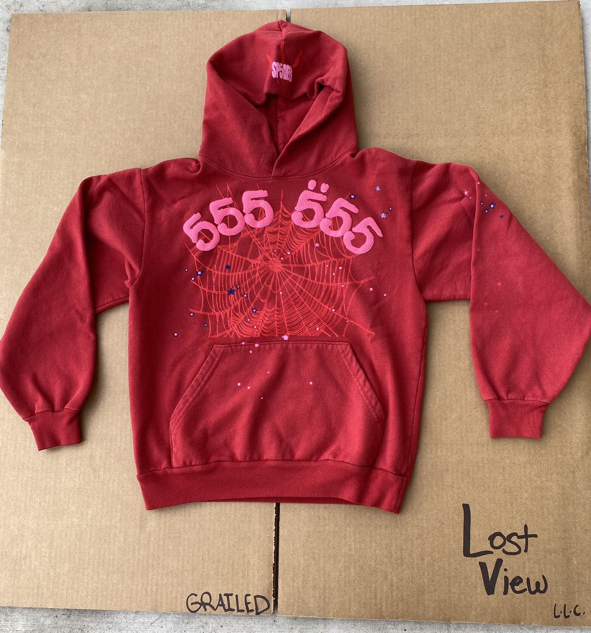 Sp5der Worldwide Red Angel Number 555 Hoodie Red – LEGACY-NY