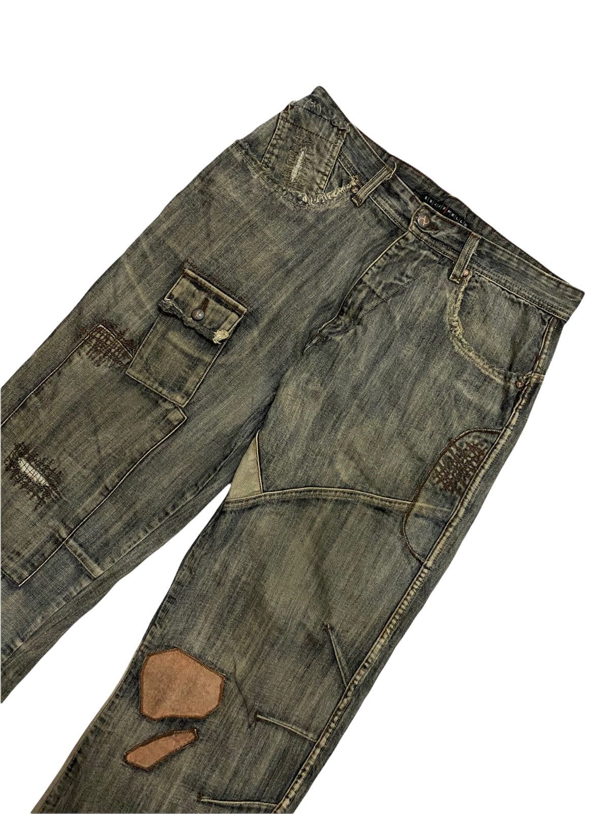 Pelle Pelle Pelle Pelle Patchwork Distressed Denim Baggy Jeans Size US 32 / EU 48 - 1 Thumbnail