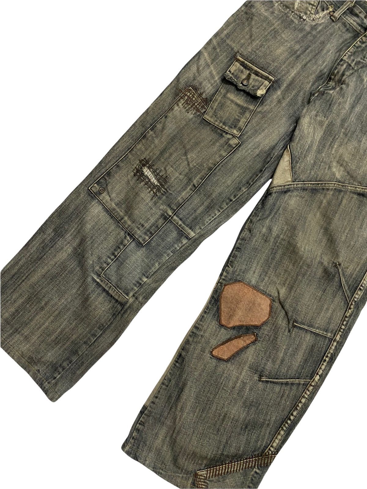 Pelle Pelle Pelle Pelle Patchwork Distressed Denim Baggy Jeans Size US 32 / EU 48 - 2 Thumbnail