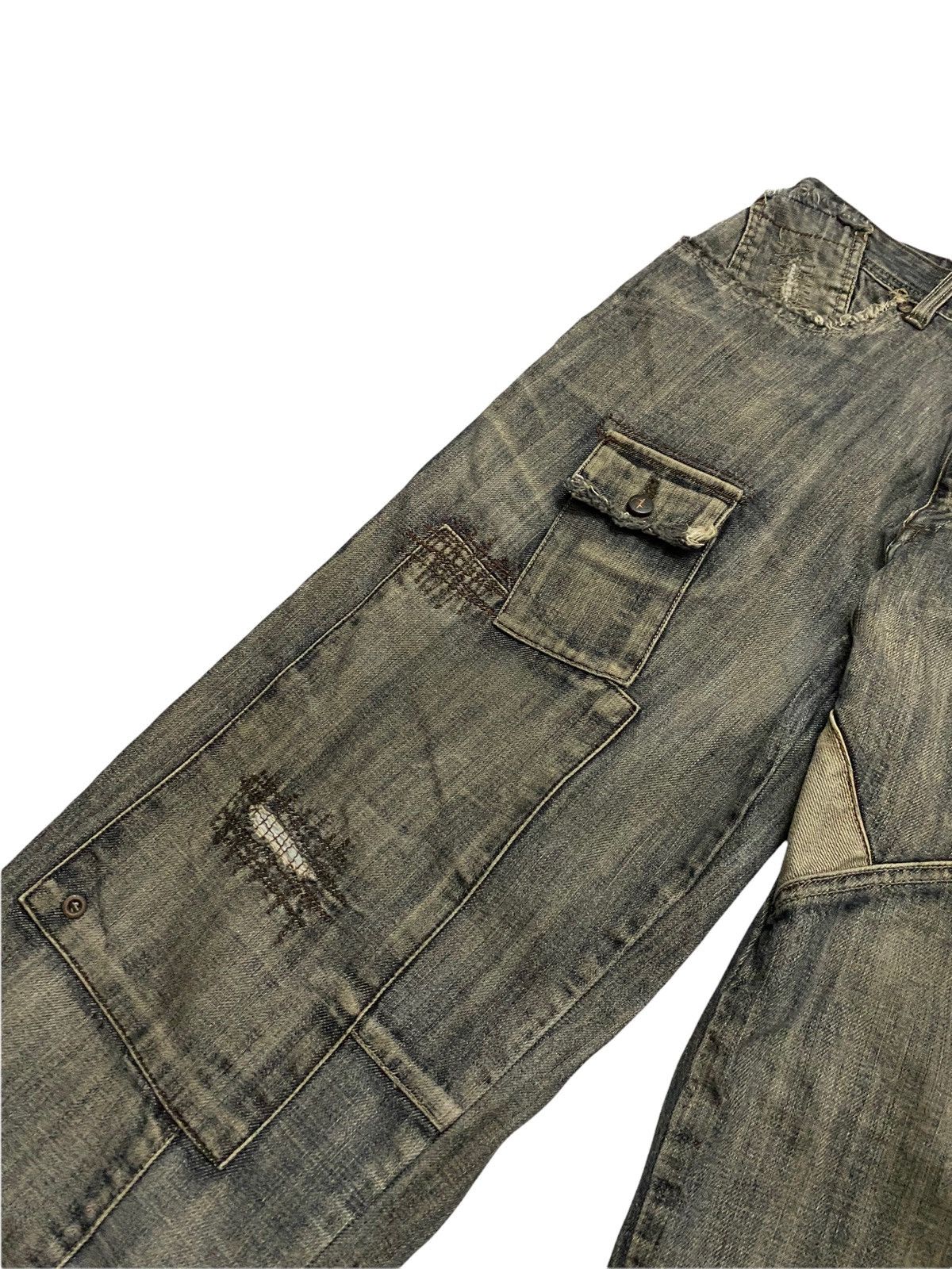 Pelle Pelle Pelle Pelle Patchwork Distressed Denim Baggy Jeans Size US 32 / EU 48 - 3 Thumbnail