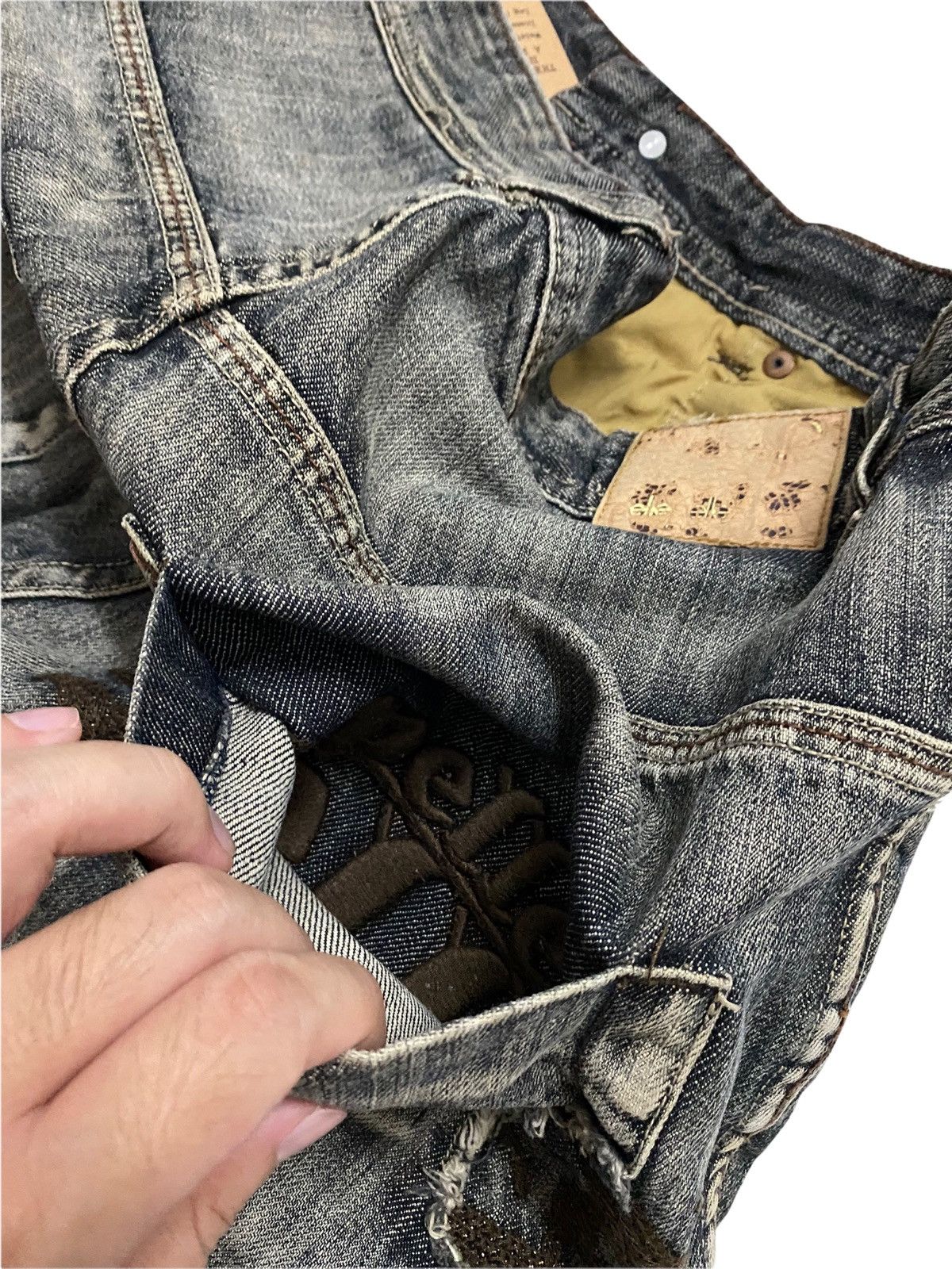 Pelle Pelle Pelle Pelle Patchwork Distressed Denim Baggy Jeans Size US 32 / EU 48 - 12 Thumbnail