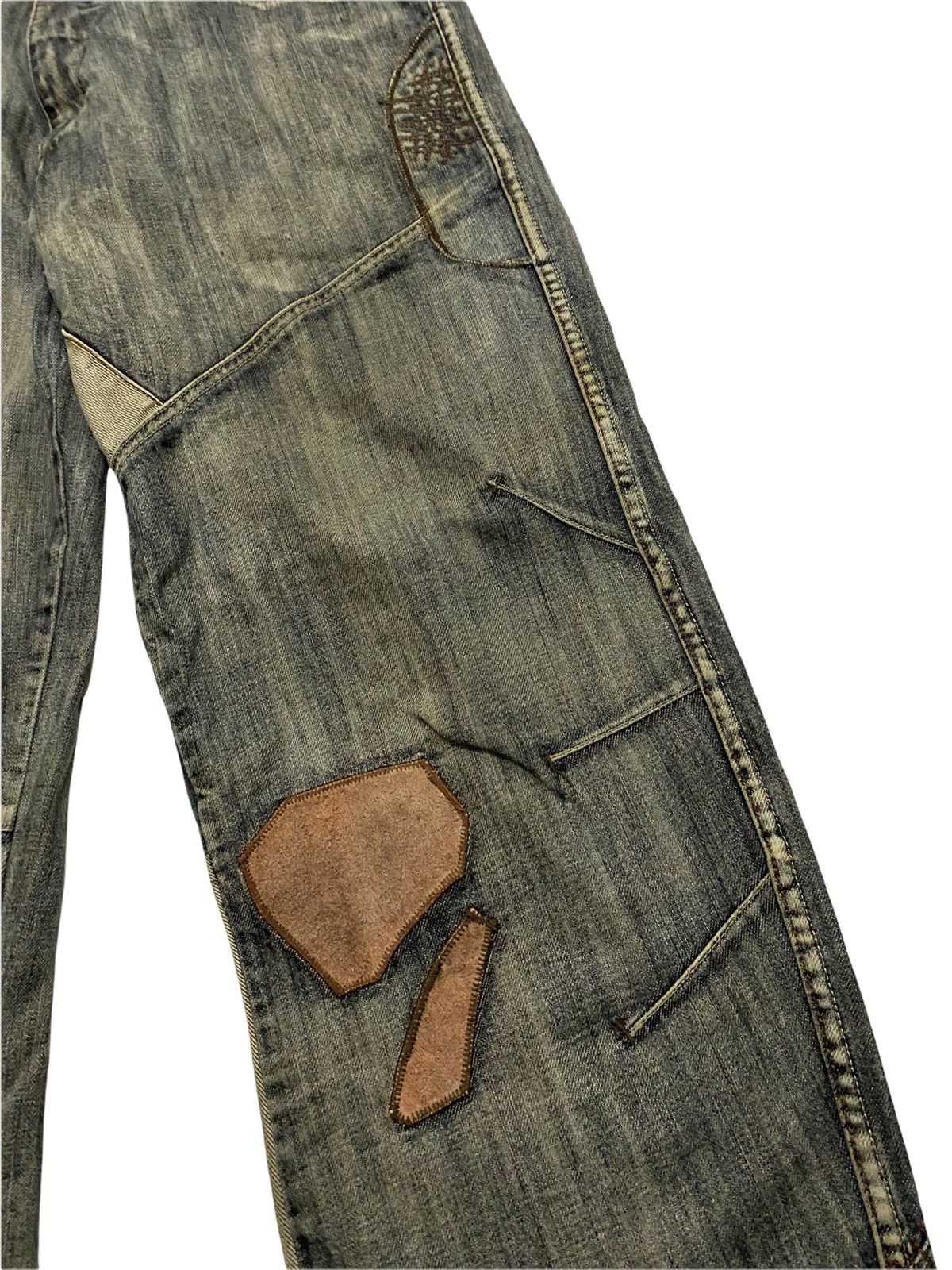 Pelle Pelle Pelle Pelle Patchwork Distressed Denim Baggy Jeans Size US 32 / EU 48 - 4 Thumbnail