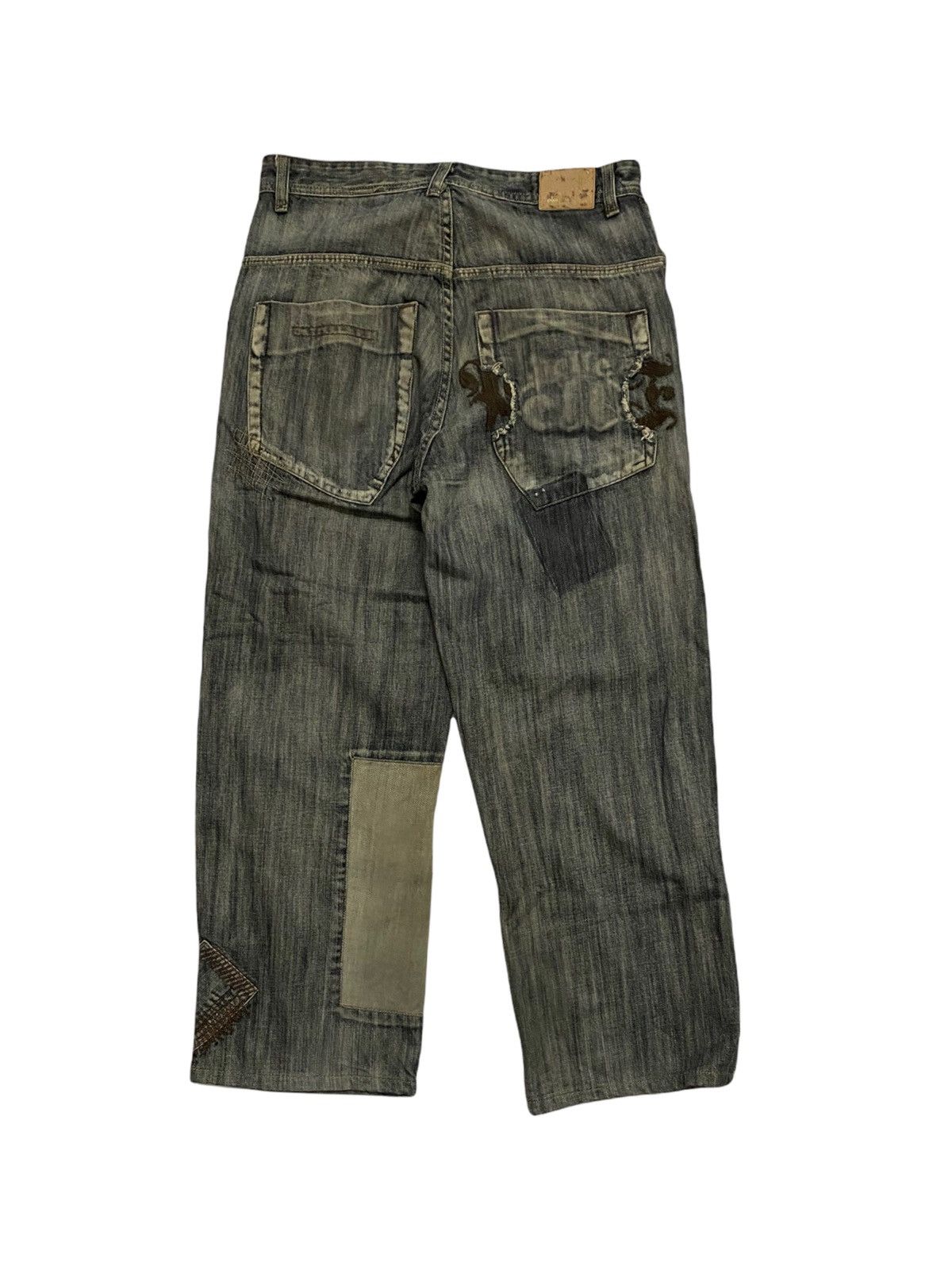 Pelle Pelle Pelle Pelle Patchwork Distressed Denim Baggy Jeans Size US 32 / EU 48 - 13 Thumbnail