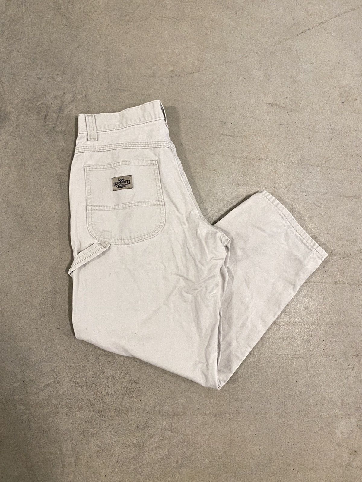 Lee × Vintage Vintage Y2K Lee white dungaree pants Size US 28 / EU 44 - 1 Thumbnail