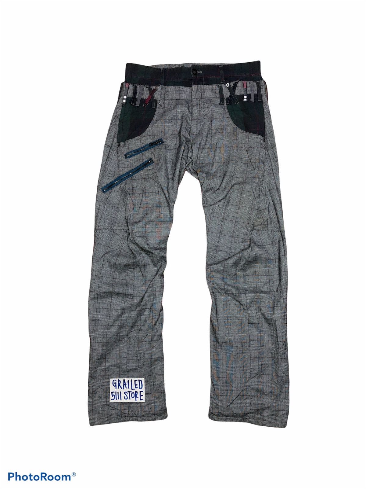 Japanese Brand DOUBLE WAIS UP START PLAID PANTS Size US 32 / EU 48 - 1 Thumbnail