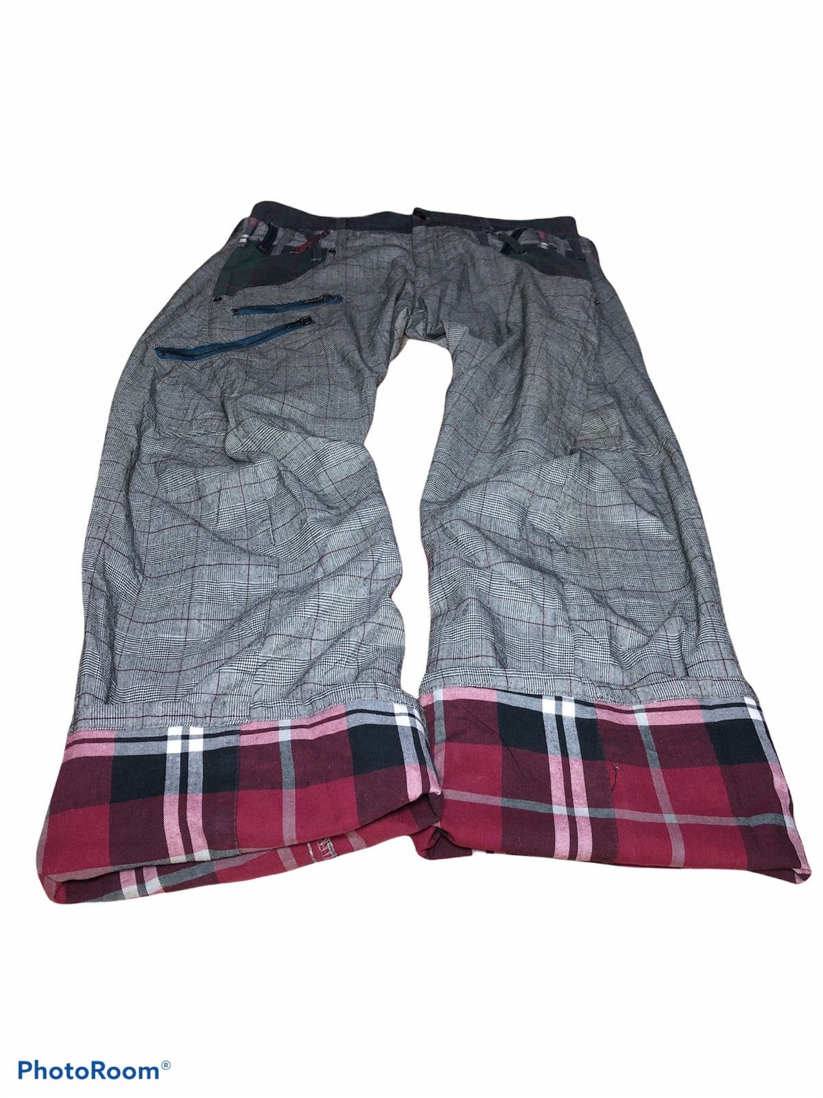 Japanese Brand DOUBLE WAIS UP START PLAID PANTS Size US 32 / EU 48 - 3 Thumbnail