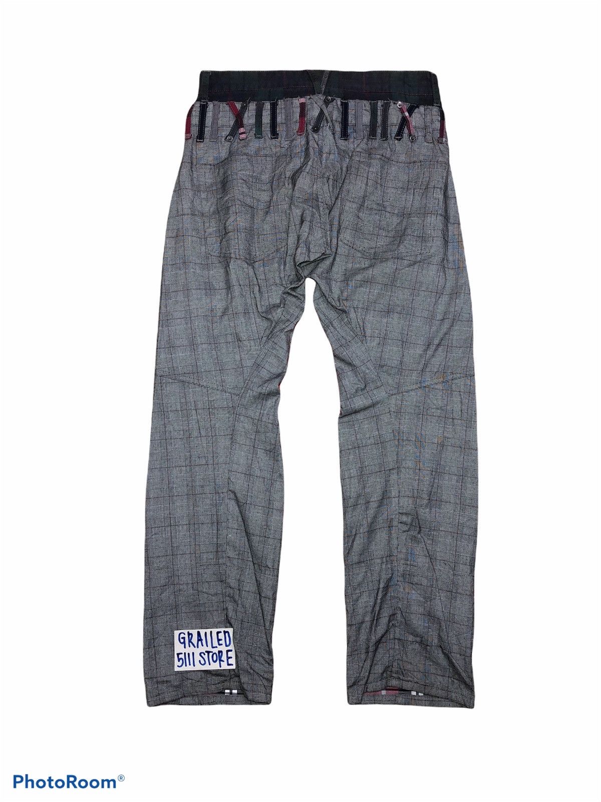 Japanese Brand DOUBLE WAIS UP START PLAID PANTS Size US 32 / EU 48 - 4 Thumbnail