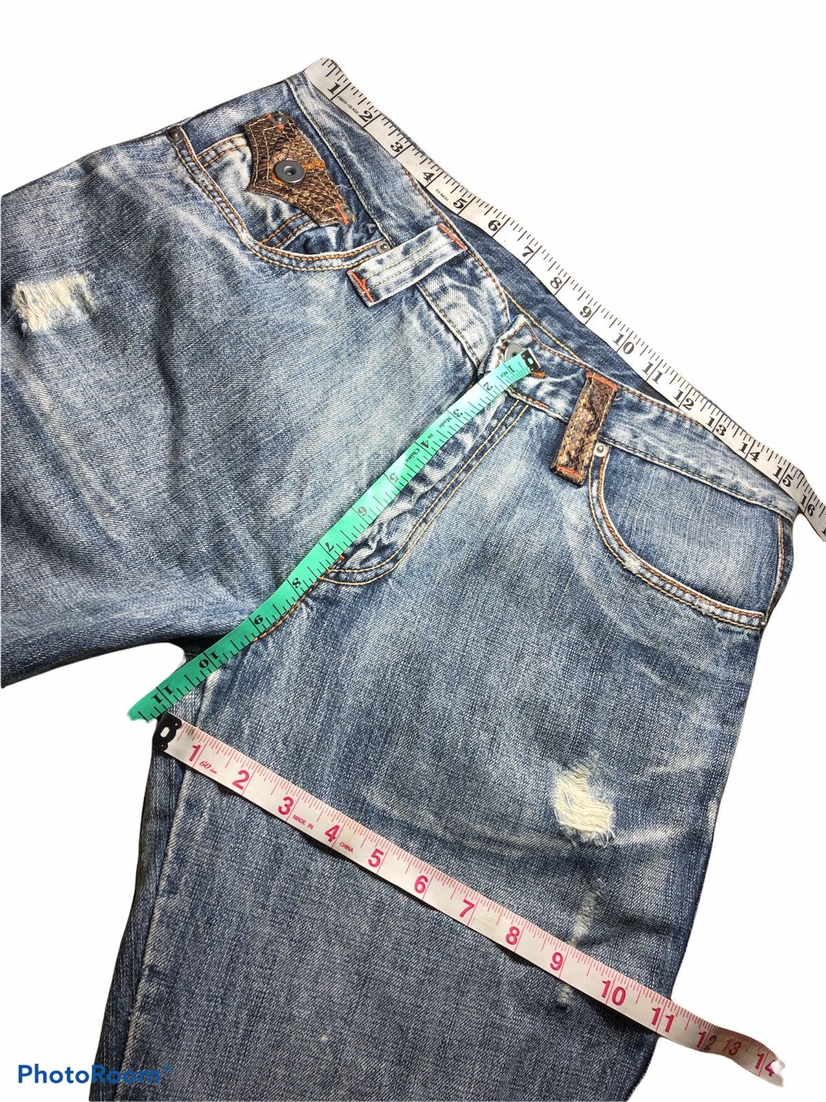 Japanese Brand FLARED⚡️⚡️TAKAIQ DISTRESSED DENIM Size US 31 - 6 Thumbnail