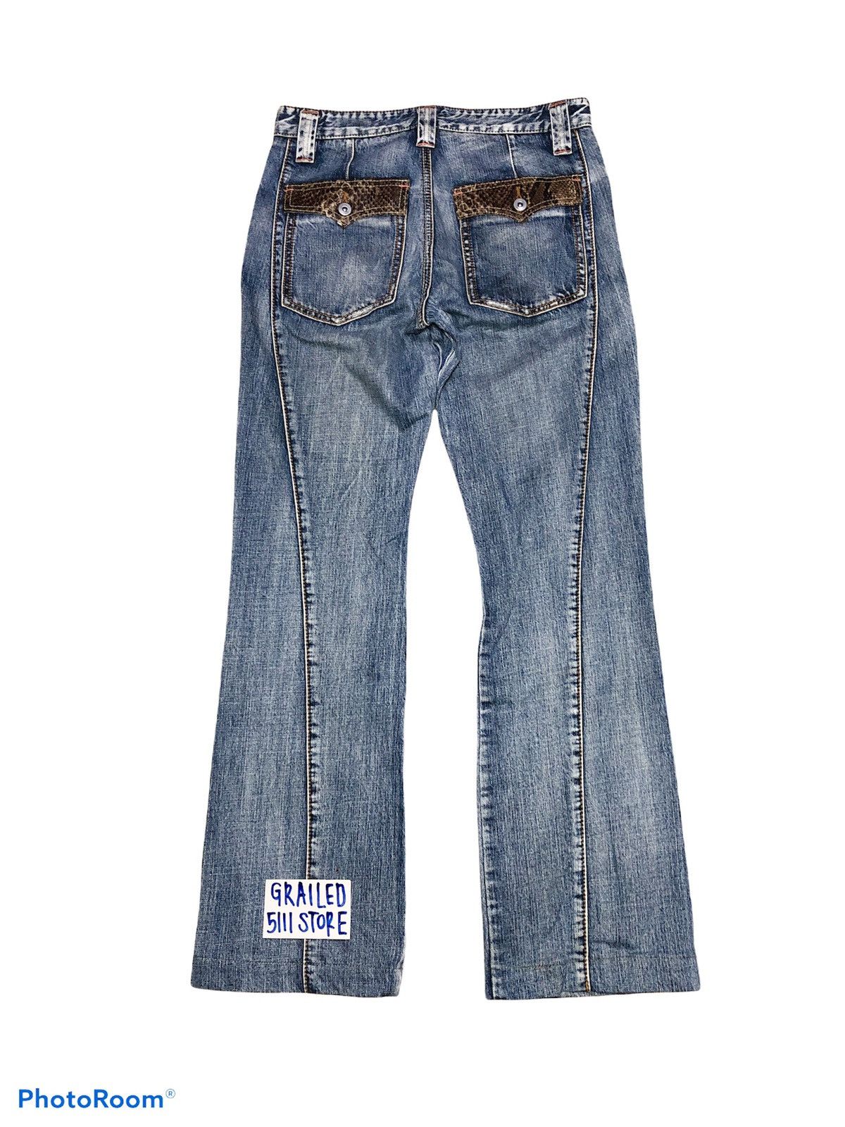 Japanese Brand FLARED⚡️⚡️TAKAIQ DISTRESSED DENIM Size US 31 - 3 Thumbnail