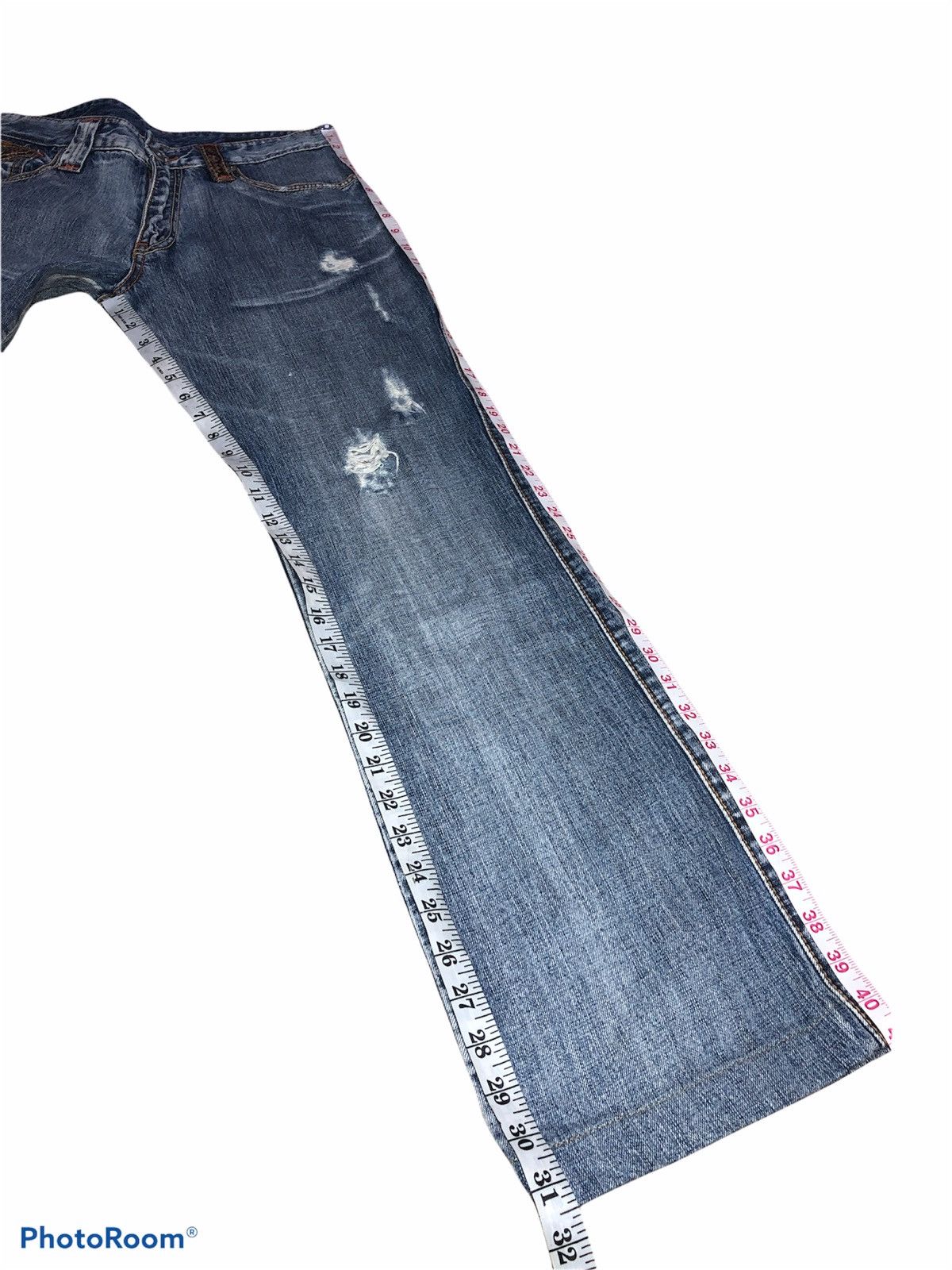 Japanese Brand FLARED⚡️⚡️TAKAIQ DISTRESSED DENIM Size US 31 - 8 Thumbnail