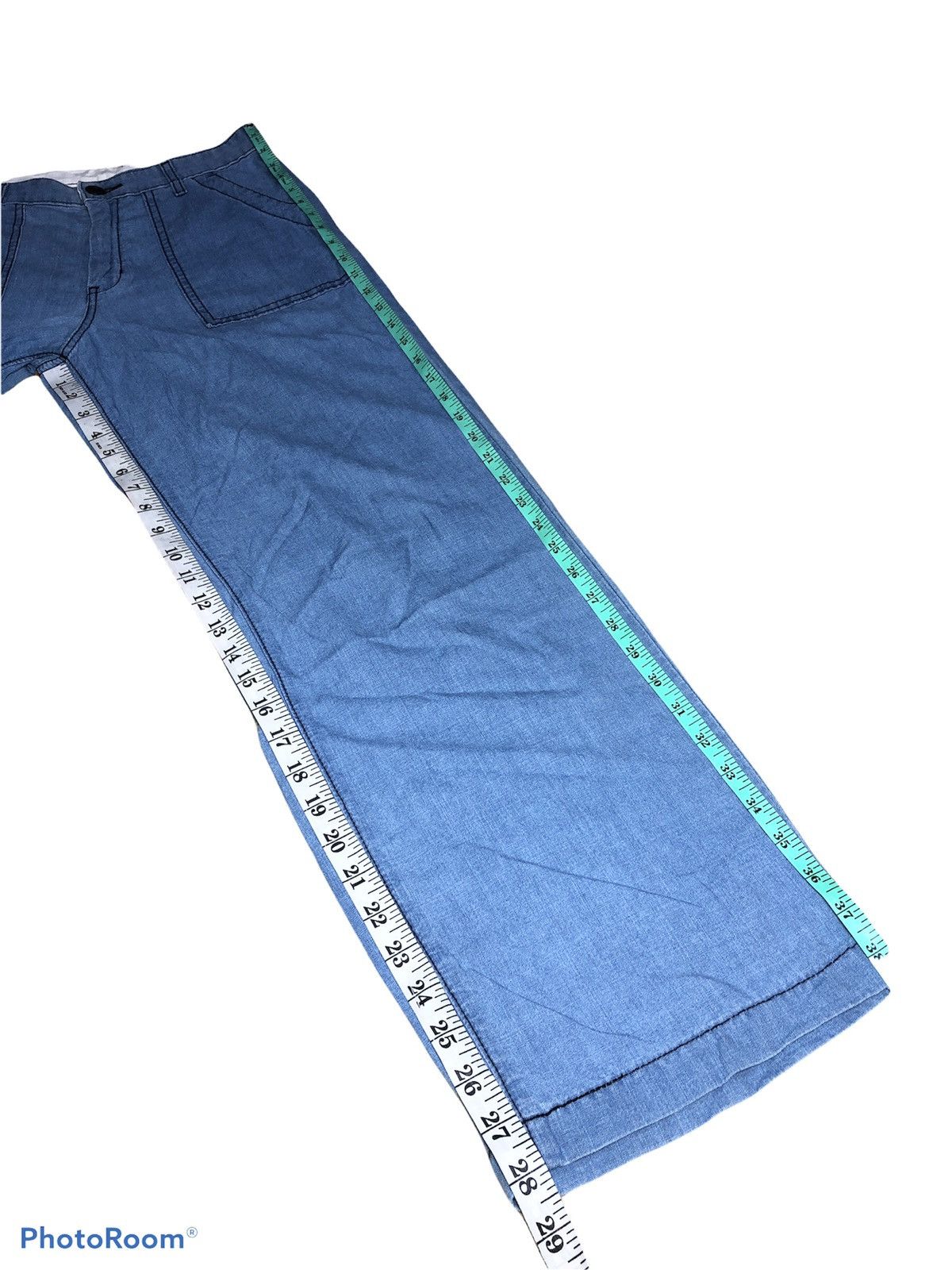 Vintage SOMETHING EDWIN CHAMBRAY BAKER PANTS Size US 28 / EU 44 - 6 Thumbnail