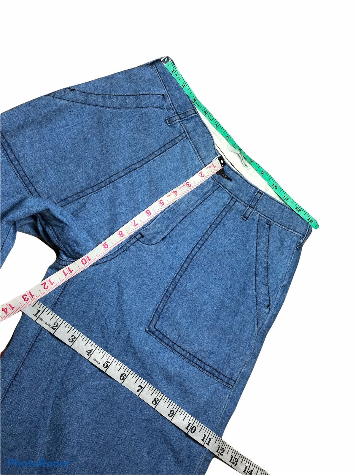 Vintage SOMETHING EDWIN CHAMBRAY BAKER PANTS Size US 28 / EU 44 - 5 Thumbnail