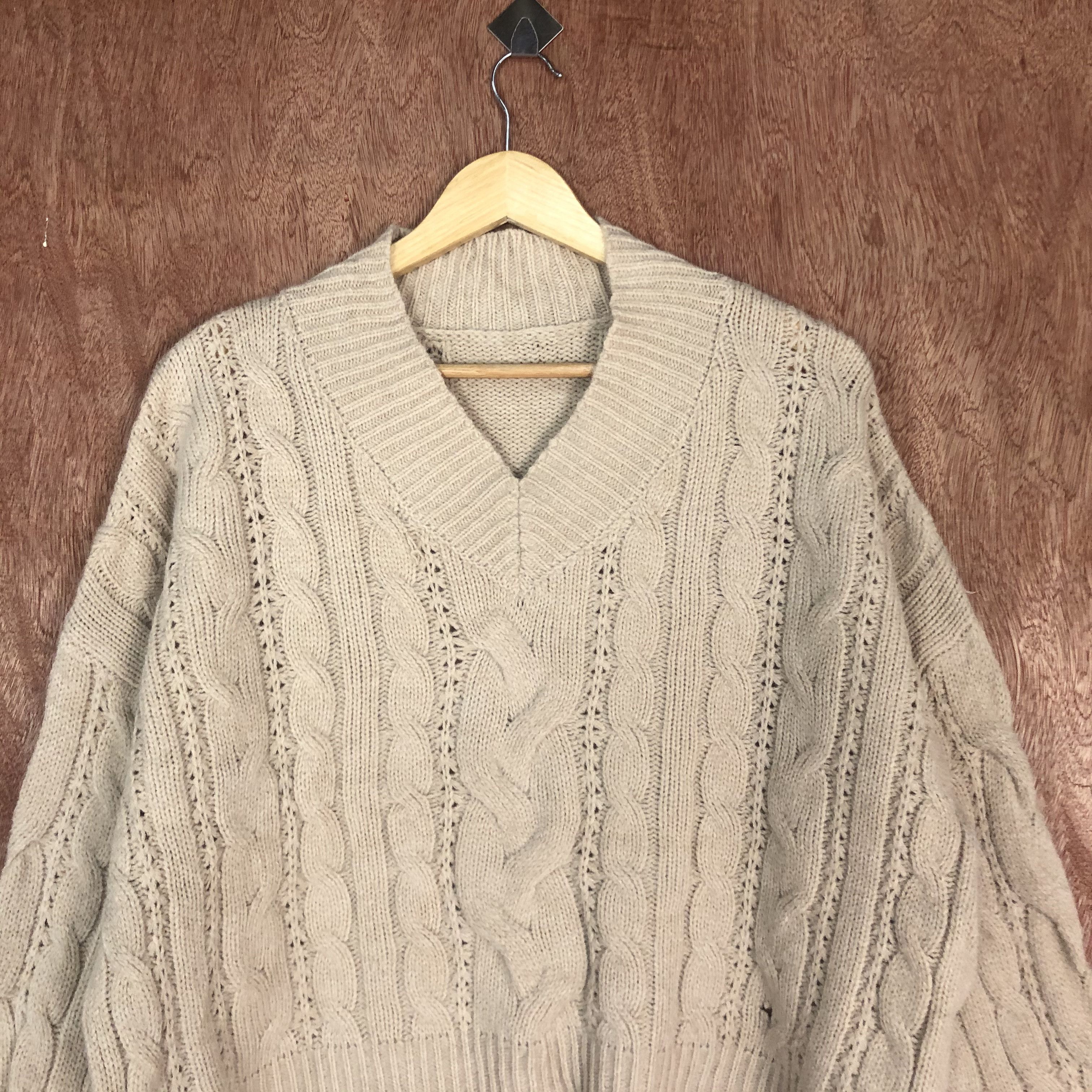 Homespun Knitwear Japan Brown Shag Shaggy cable Knitwear #c461 Size M / US 6-8 / IT 42-44 - 2 Thumbnail