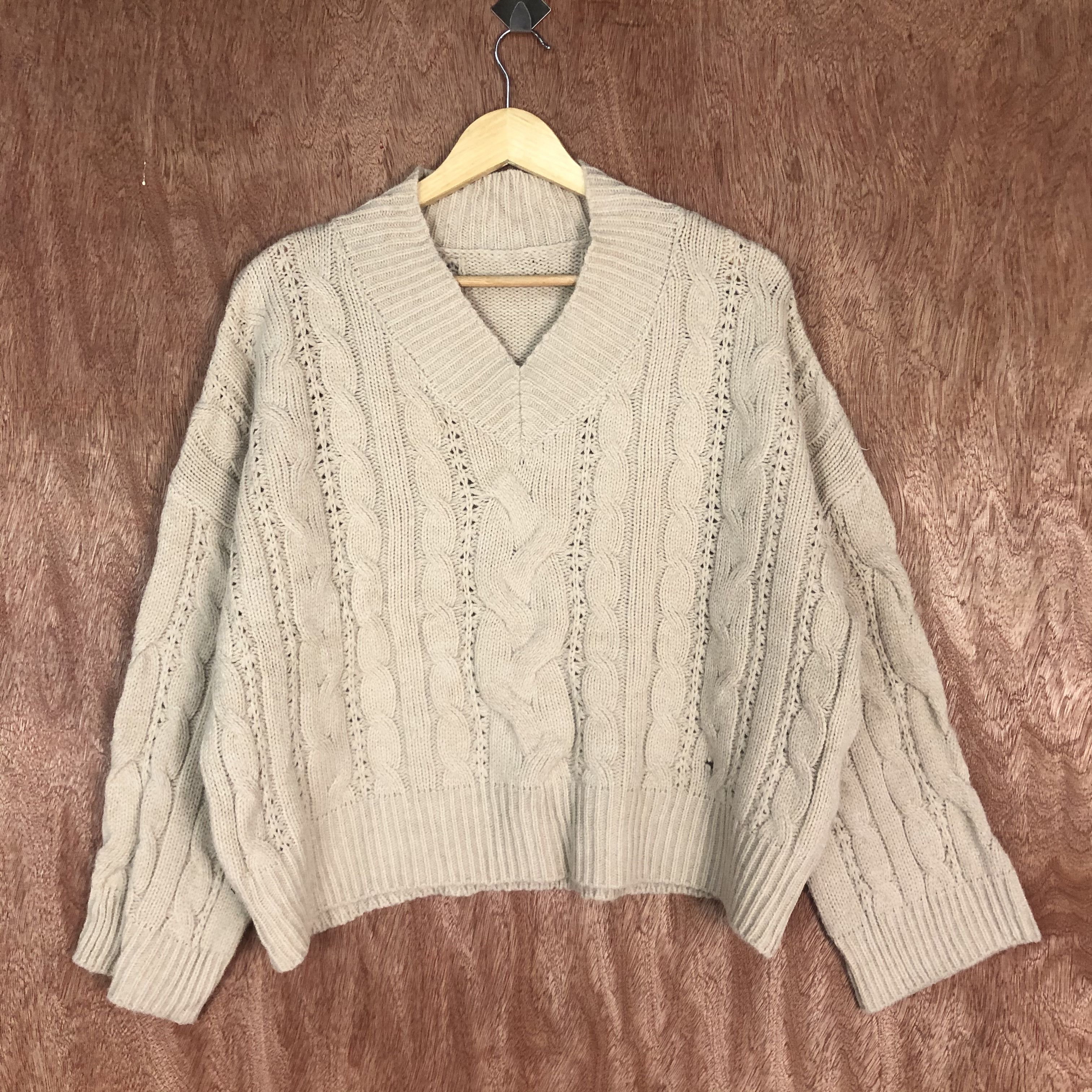 Homespun Knitwear Japan Brown Shag Shaggy cable Knitwear #c461 Size M / US 6-8 / IT 42-44 - 3 Thumbnail