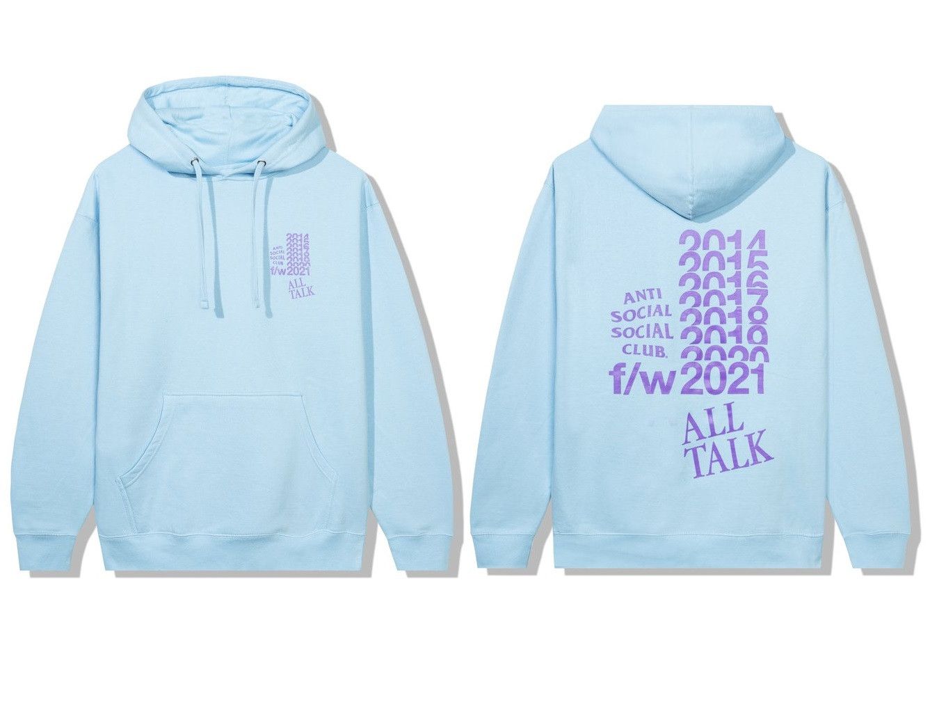 Anti Social Social Club DS F/W 2021 Purple ASSC All Talk On A Blog Blue Hoodie BAPE Size US S / EU 44-46 / 1 - 1 Thumbnail