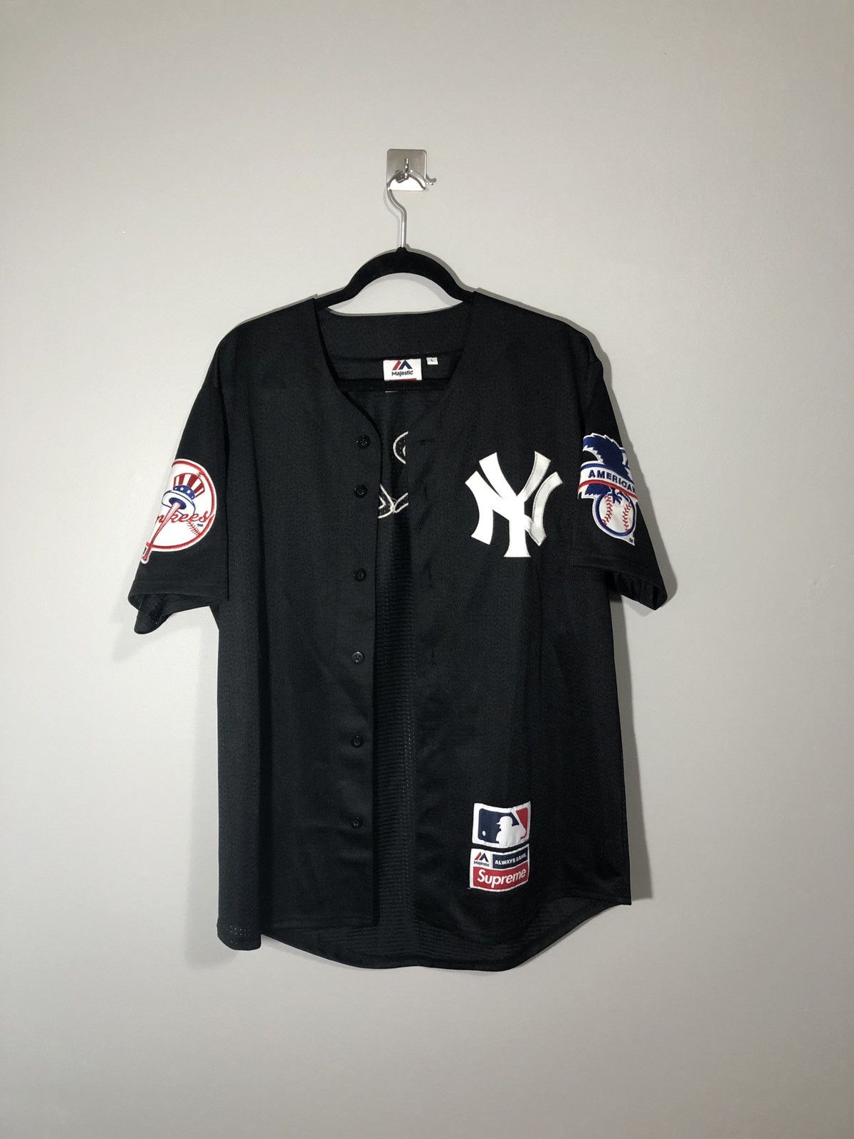 Supreme Yankees Baseball Jersey Black Men's - SS15 - US