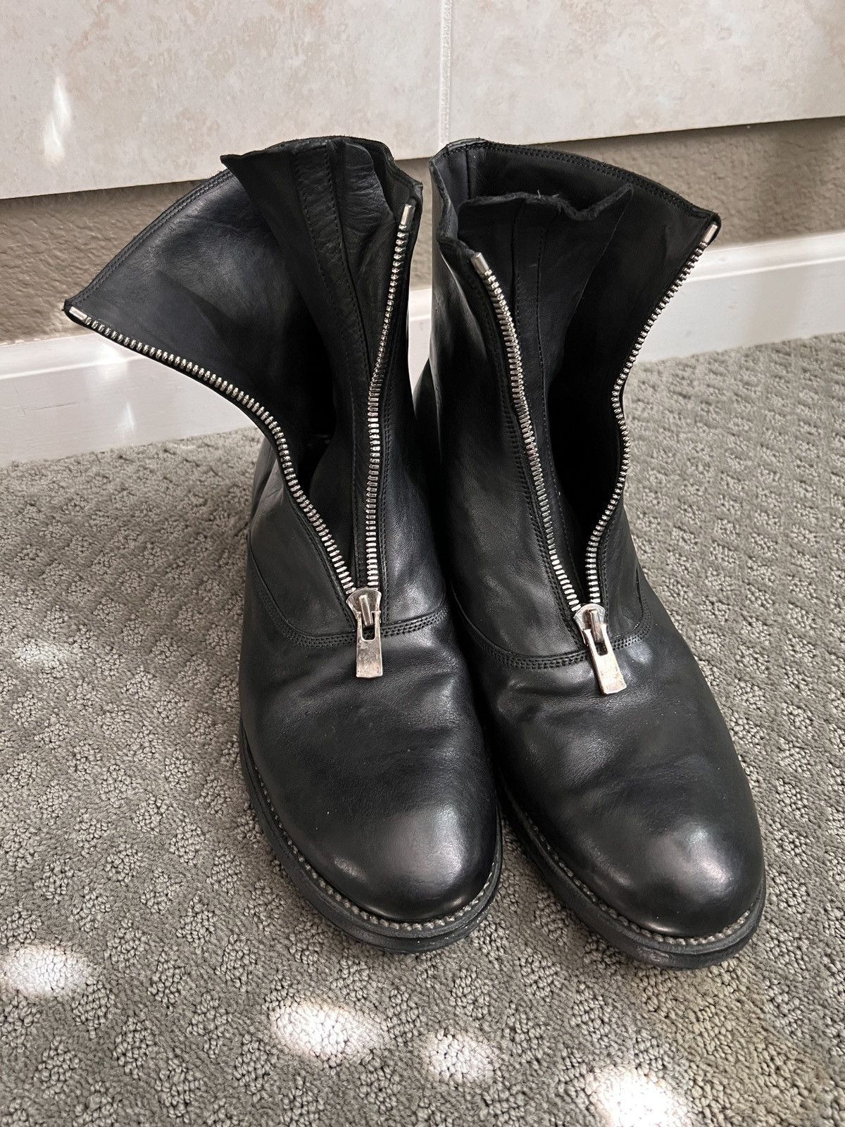 Guidi Guidi Black Front Zip up Boots Size 46 | Grailed