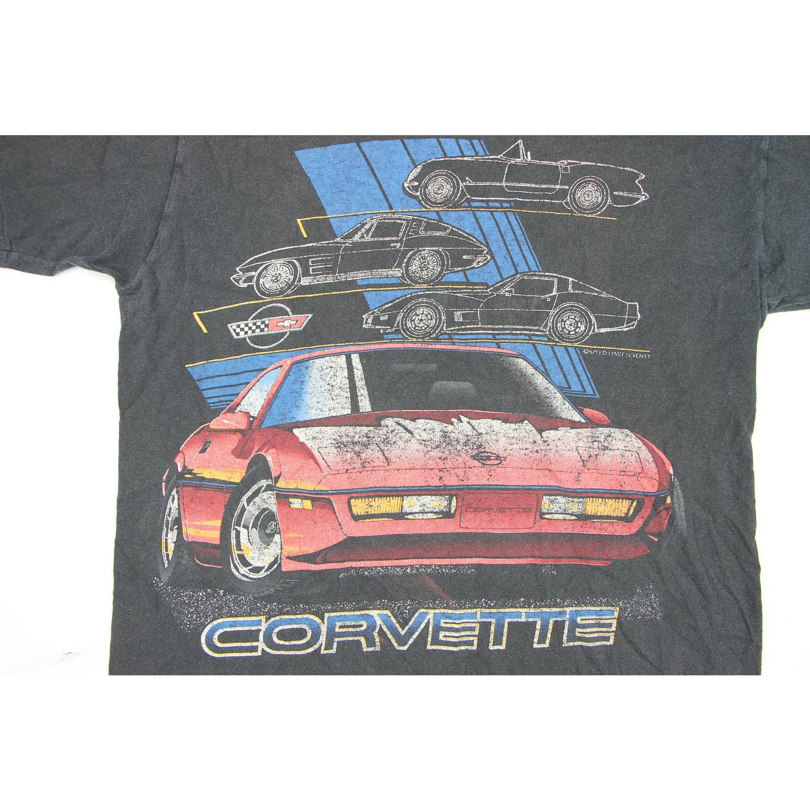 Maglietta Uomo Racing Roots Con Stampa Vette C4 Anni 80 - T-Shirt Nera, Girocollo, Auto Classiche - Foto 3