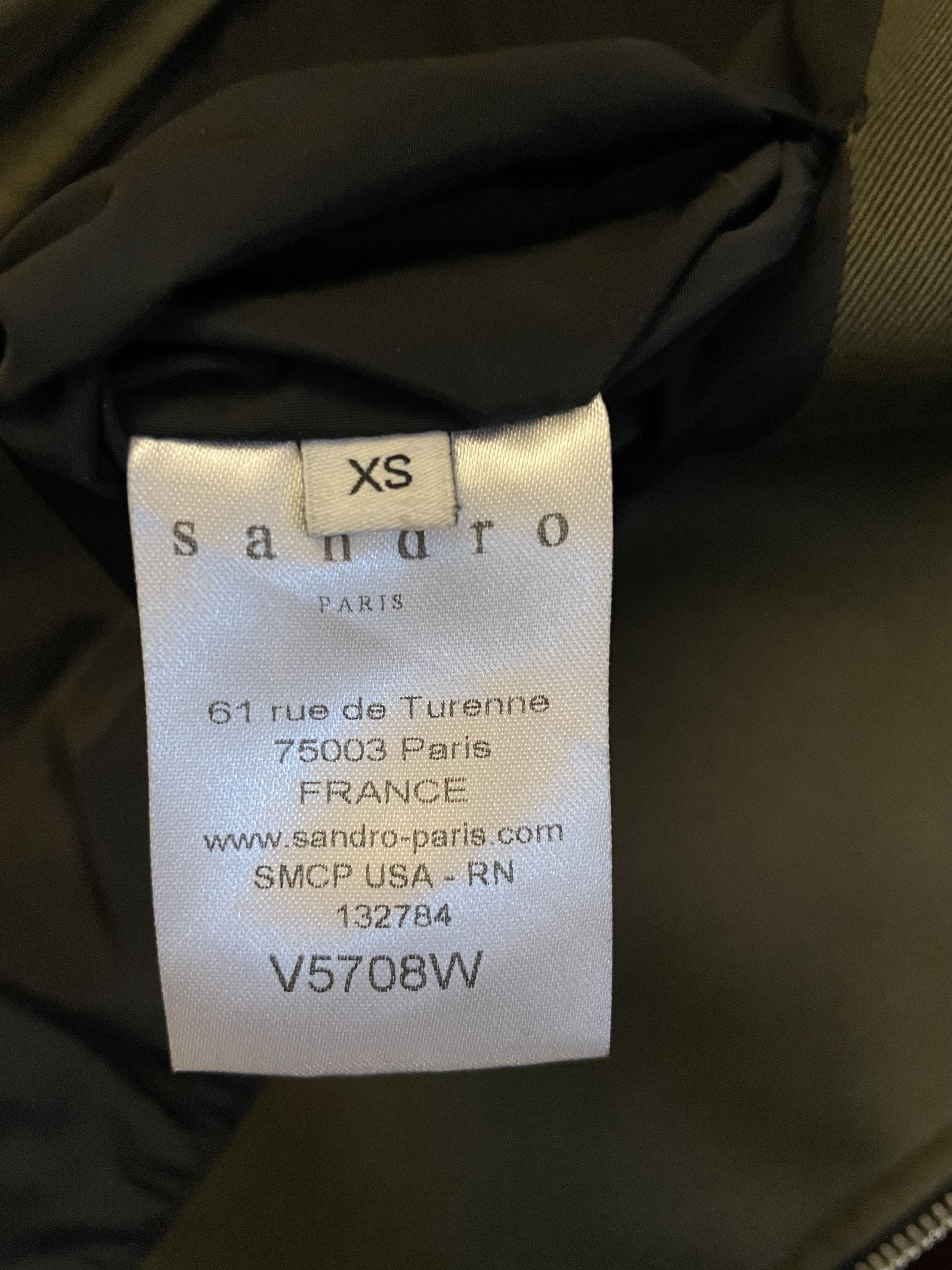 Sandro short Parka kaki size XS