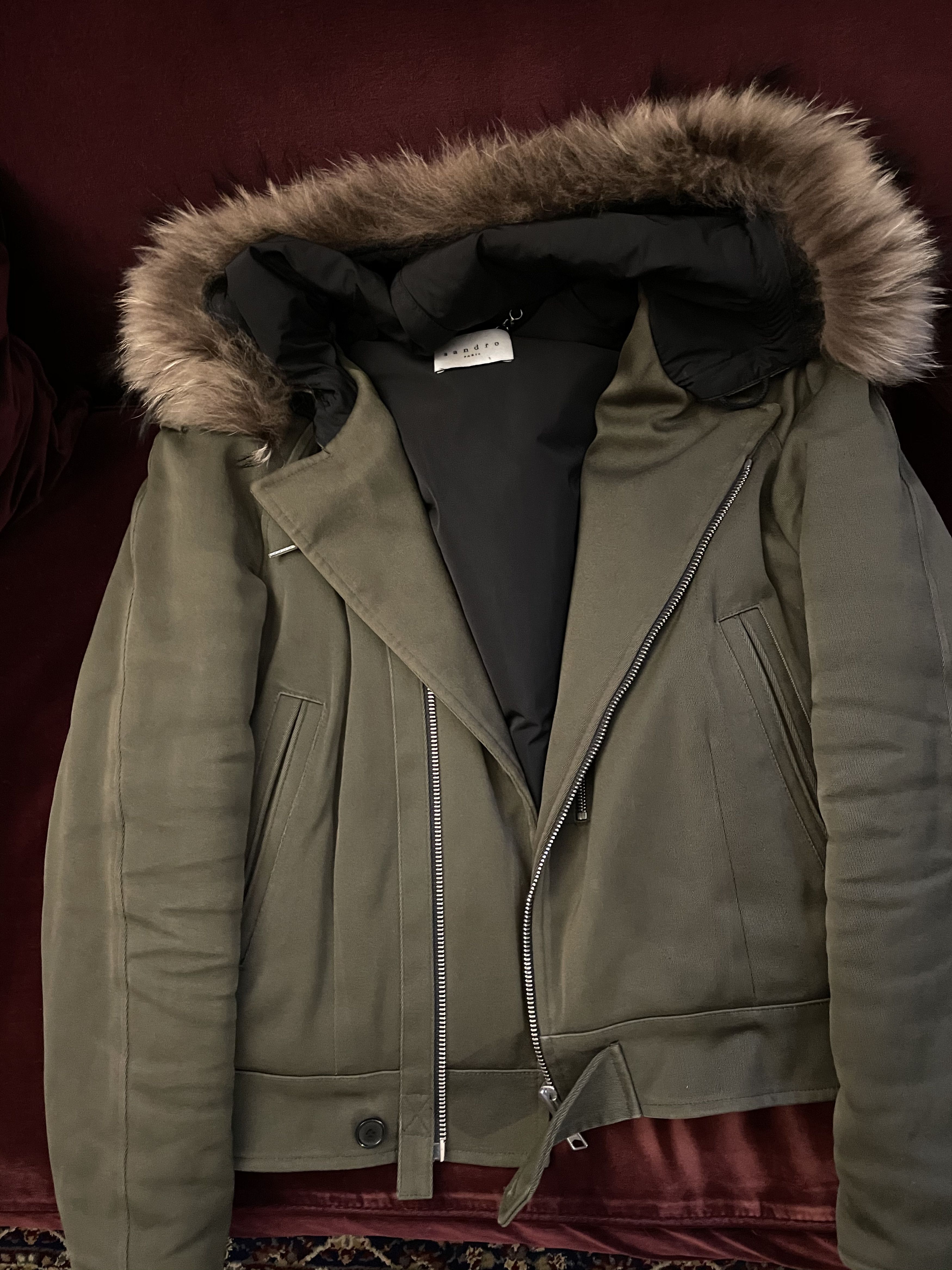 Sandro short Parka kaki size XS