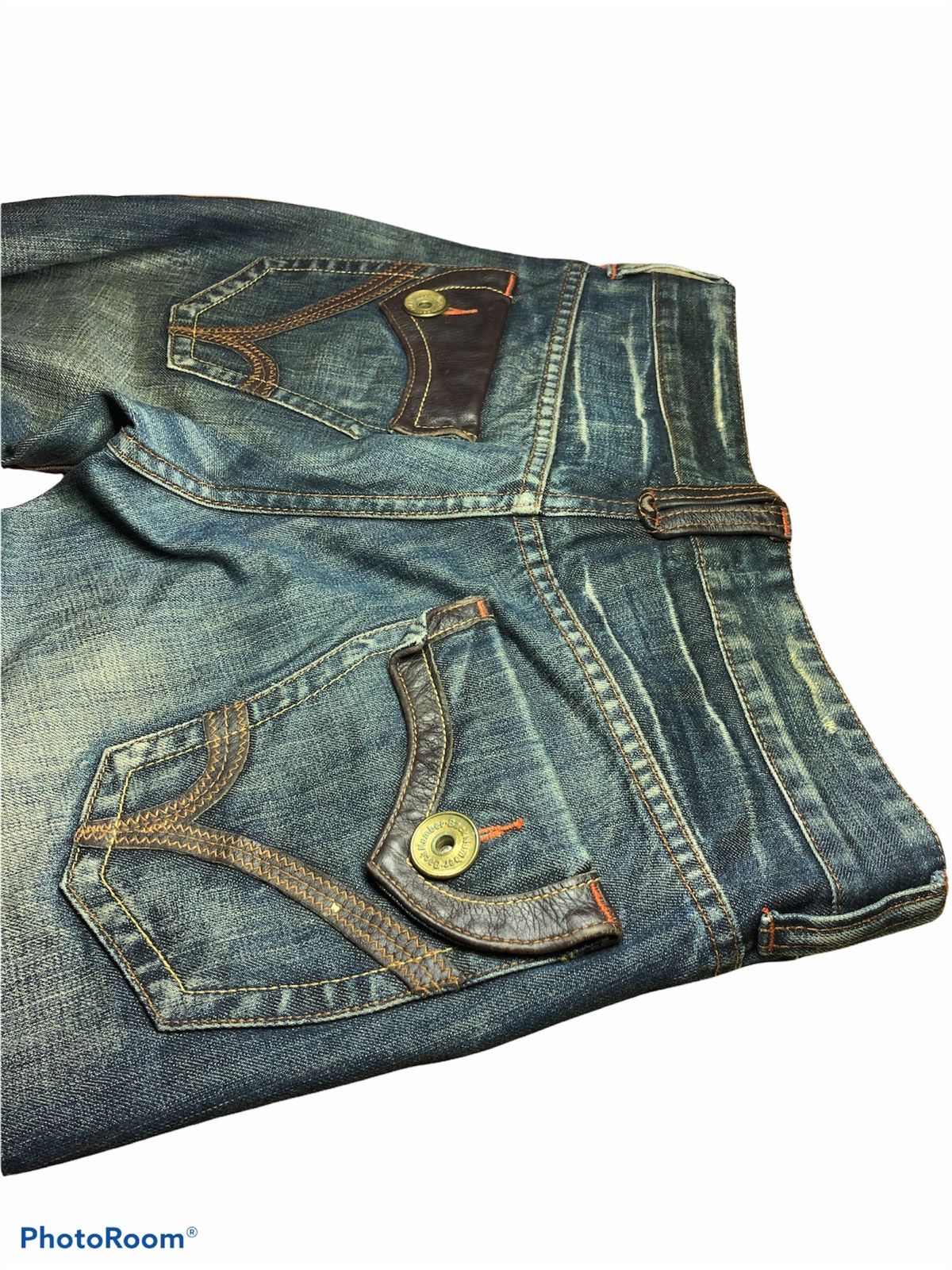 Japanese Brand BACK NUMBER RUSTY DISTRESSED DENIM Size US 30 / EU 46 - 6 Thumbnail