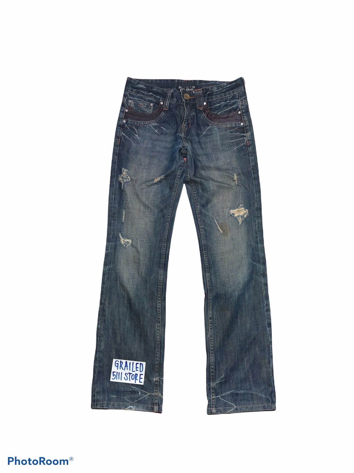 Japanese Brand BACK NUMBER RUSTY DISTRESSED DENIM Size US 30 / EU 46 - 1 Thumbnail