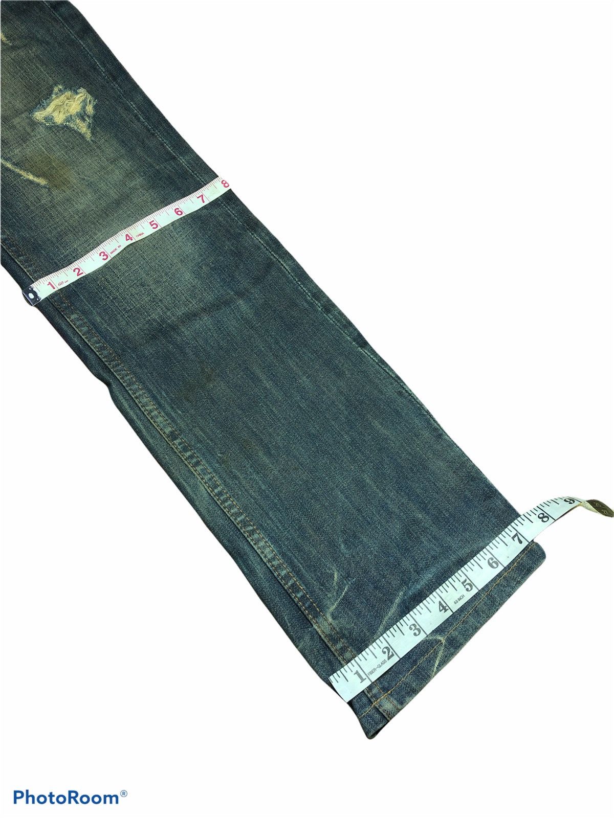 Japanese Brand BACK NUMBER RUSTY DISTRESSED DENIM Size US 30 / EU 46 - 9 Thumbnail