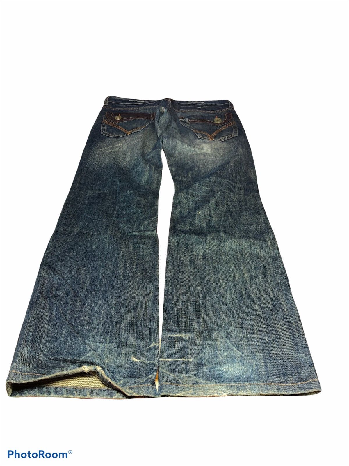 Japanese Brand BACK NUMBER RUSTY DISTRESSED DENIM Size US 30 / EU 46 - 4 Thumbnail