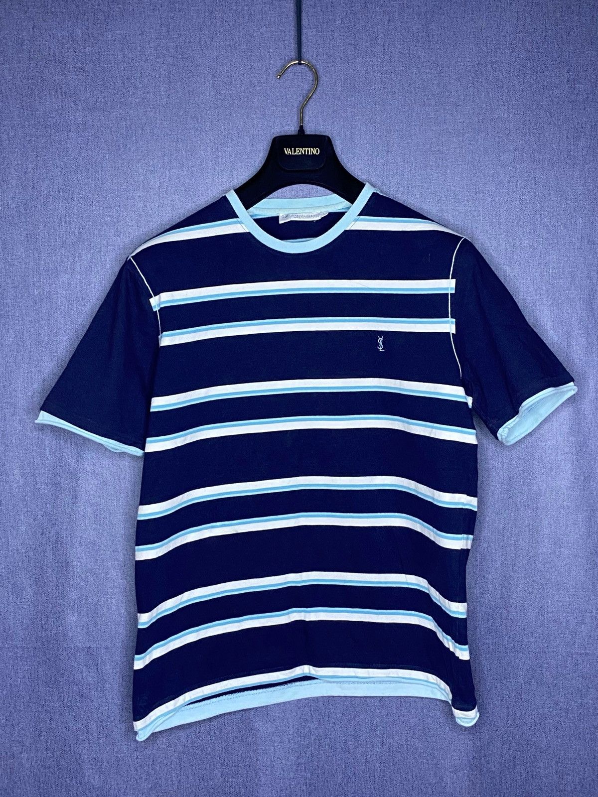 Vintage × Yves Saint Laurent Yves Saint Laurent vintage striped ysl t shirt Size US L / EU 52-54 / 3 - 1 Thumbnail