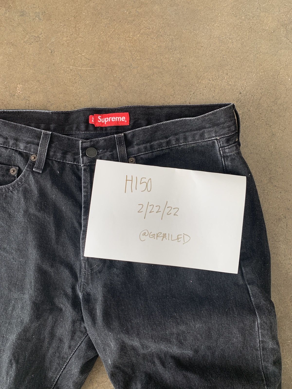 Supreme Supreme Stone Washed Black Slim Jeans | Grailed