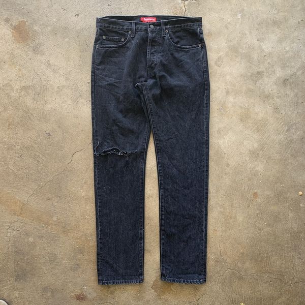 Supreme Supreme Stone Washed Black Slim Jeans | Grailed