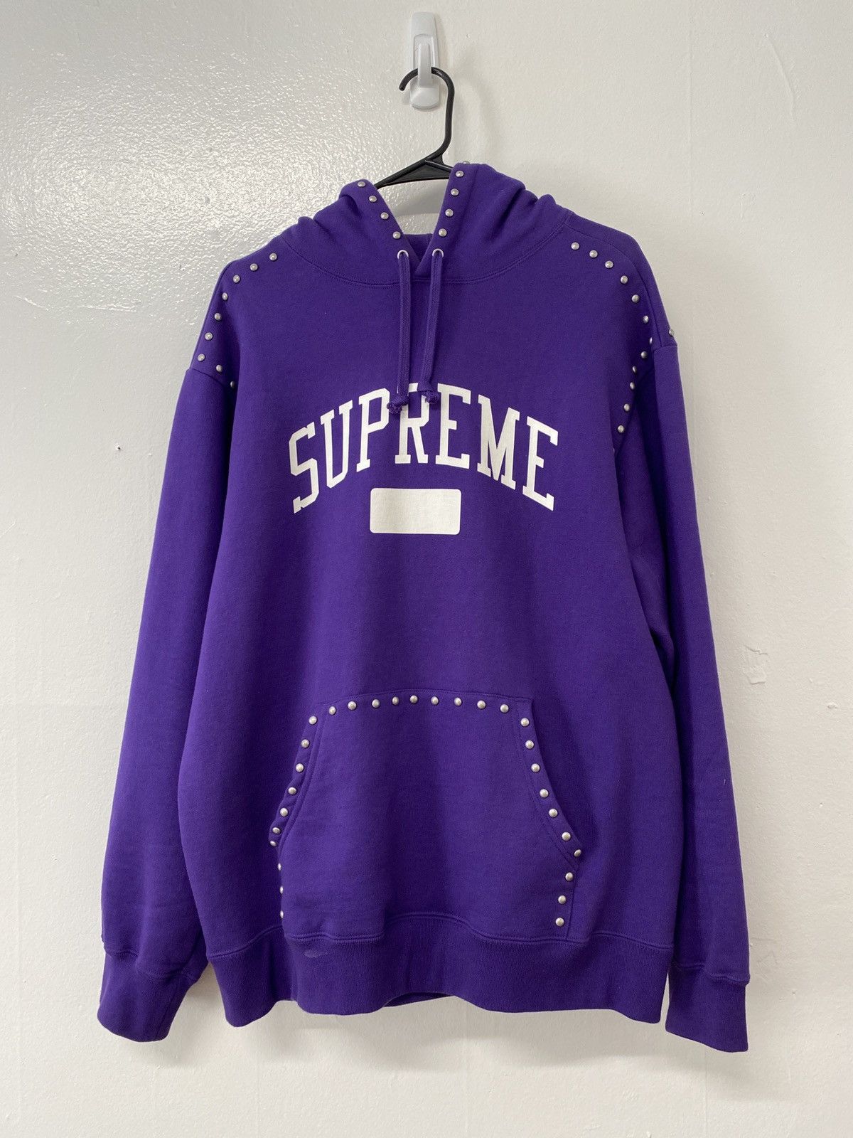 Supreme Supreme Studded Hooded Sweatshirt Purple | Grailed