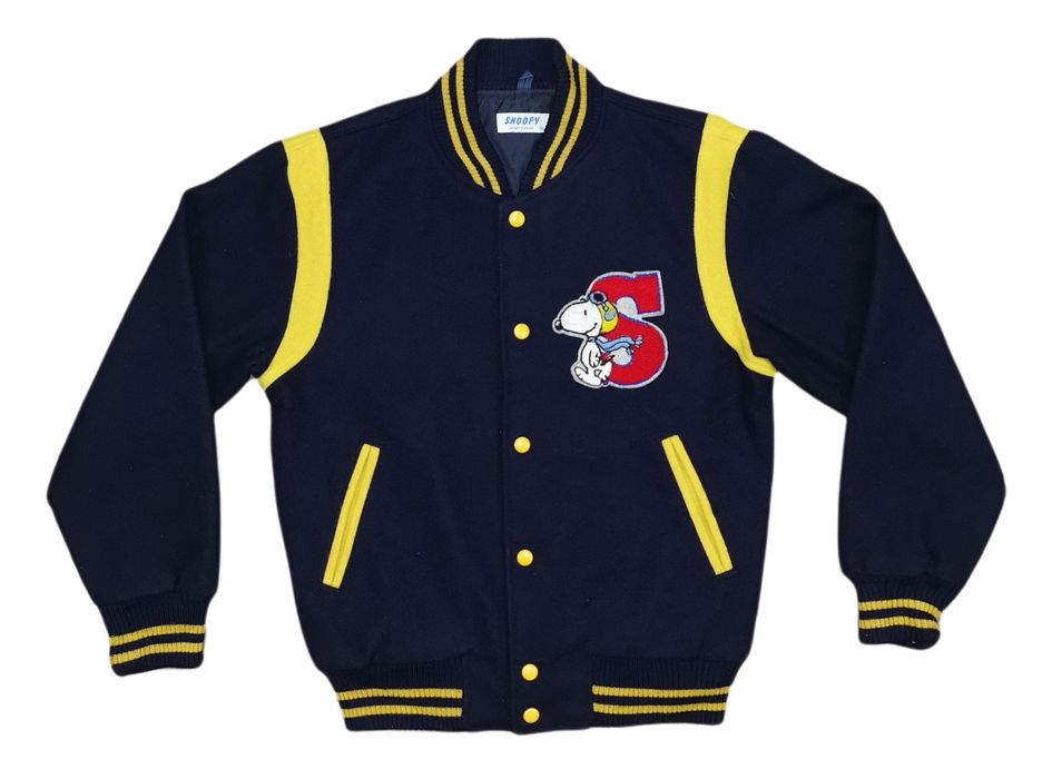 Peanuts Snoopy Wool Varsity Jacket Grailed
