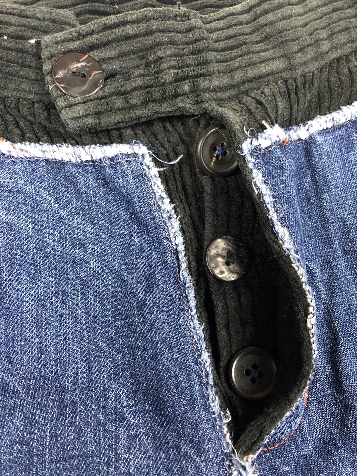 Jean Paul Gaultier GRAIL💥Vintage JPG 2 Pants Rebuilt Denim Size US 28 / EU 44 - 10 Thumbnail