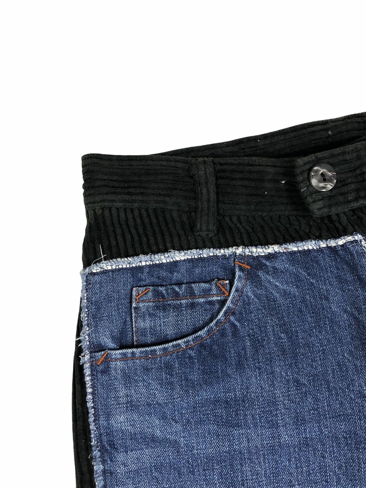 Jean Paul Gaultier GRAIL💥Vintage JPG 2 Pants Rebuilt Denim Size US 28 / EU 44 - 6 Thumbnail