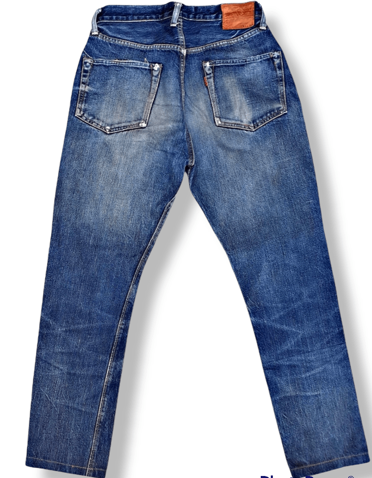 Denime × Vintage Vintage Denime Distressed Leather tab altered Slimfit Japan Size US 30 / EU 46 - 3 Thumbnail