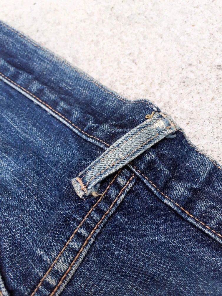 Denime × Vintage Vintage Denime Distressed Leather tab altered Slimfit Japan Size US 30 / EU 46 - 6 Thumbnail