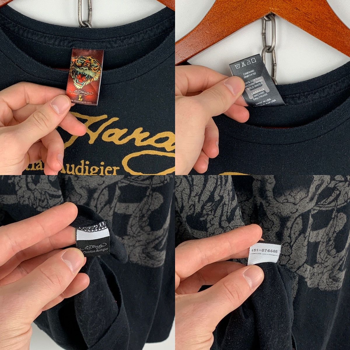 Christian Audigier × Ed Hardy × Vintage Vintage Ed Hardy By Christian Audigier Big Logo T-Shirt L Size US L / EU 52-54 / 3 - 12 Thumbnail