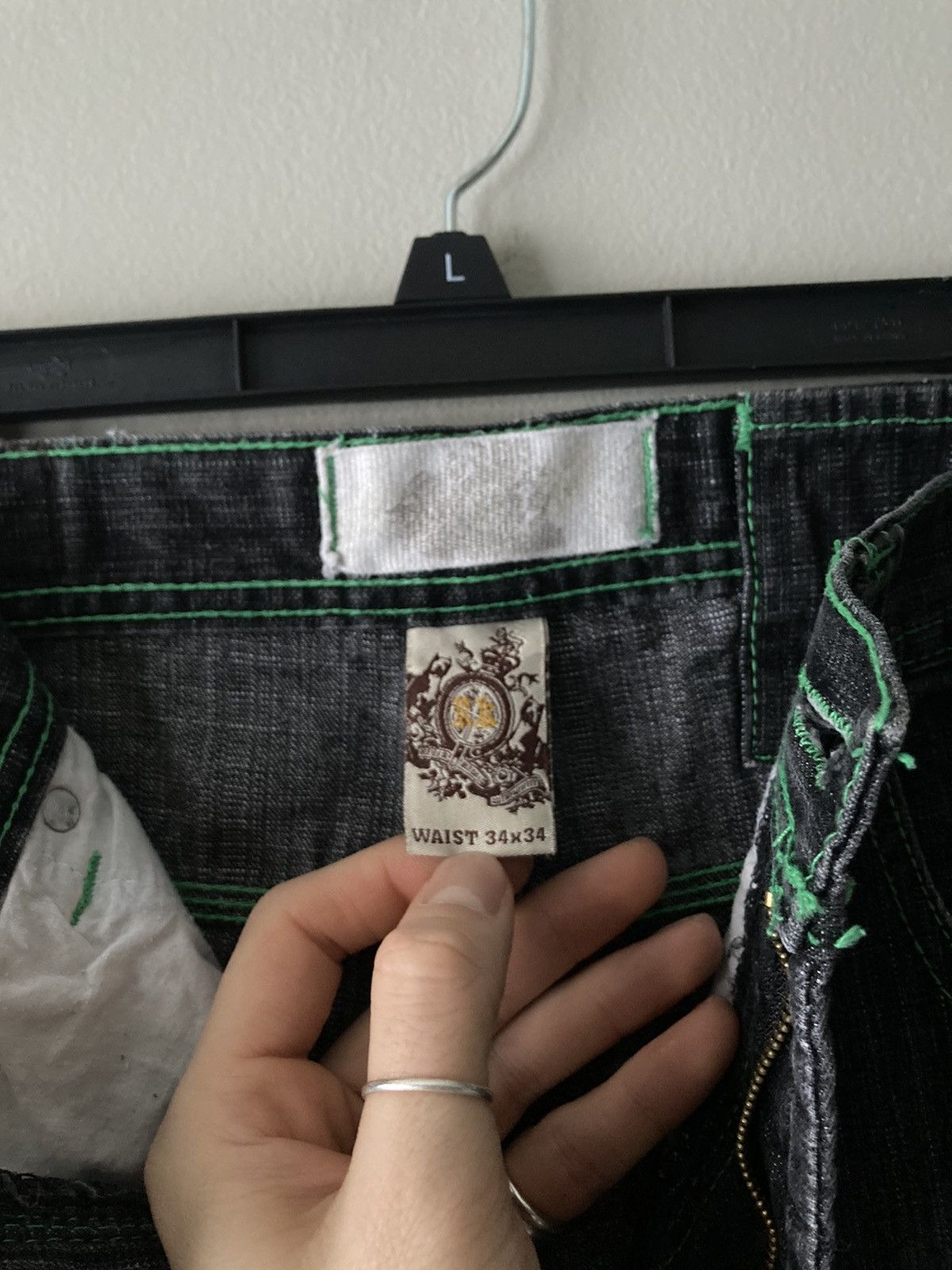 Vintage VINTAGE GREEN STITCHING STREETWEAR DENIM PANTS Size US 32 / EU 48 - 6 Thumbnail