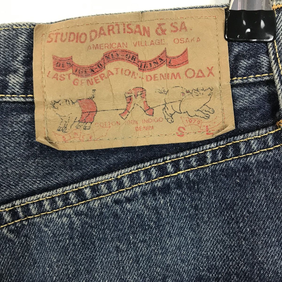 Japanese Brand × Studio D'Artisan 💣STUDIO D’ARTISAN 🐽 Pig Custom Design Denim Jeans Size US 30 / EU 46 - 9 Thumbnail