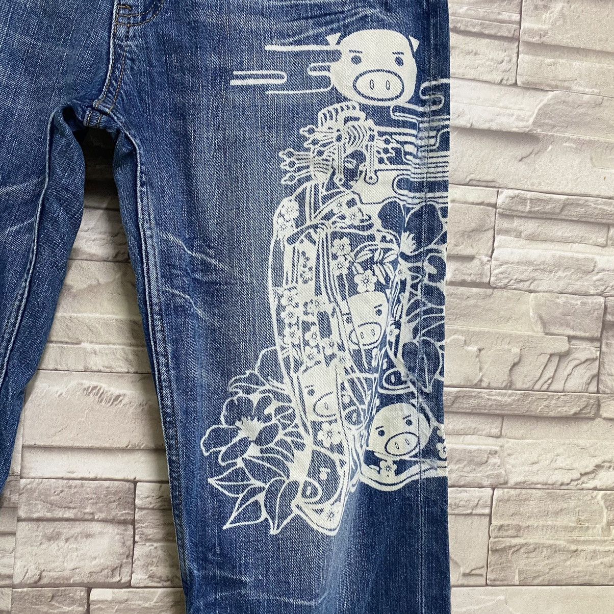Japanese Brand Japanese Brand BUDEN Denim Piggy Printed Jeans Size US 34 / EU 50 - 9 Thumbnail