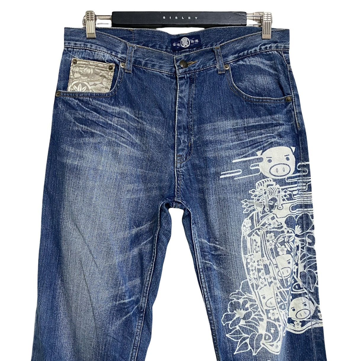 Japanese Brand Japanese Brand BUDEN Denim Piggy Printed Jeans Size US 34 / EU 50 - 1 Thumbnail