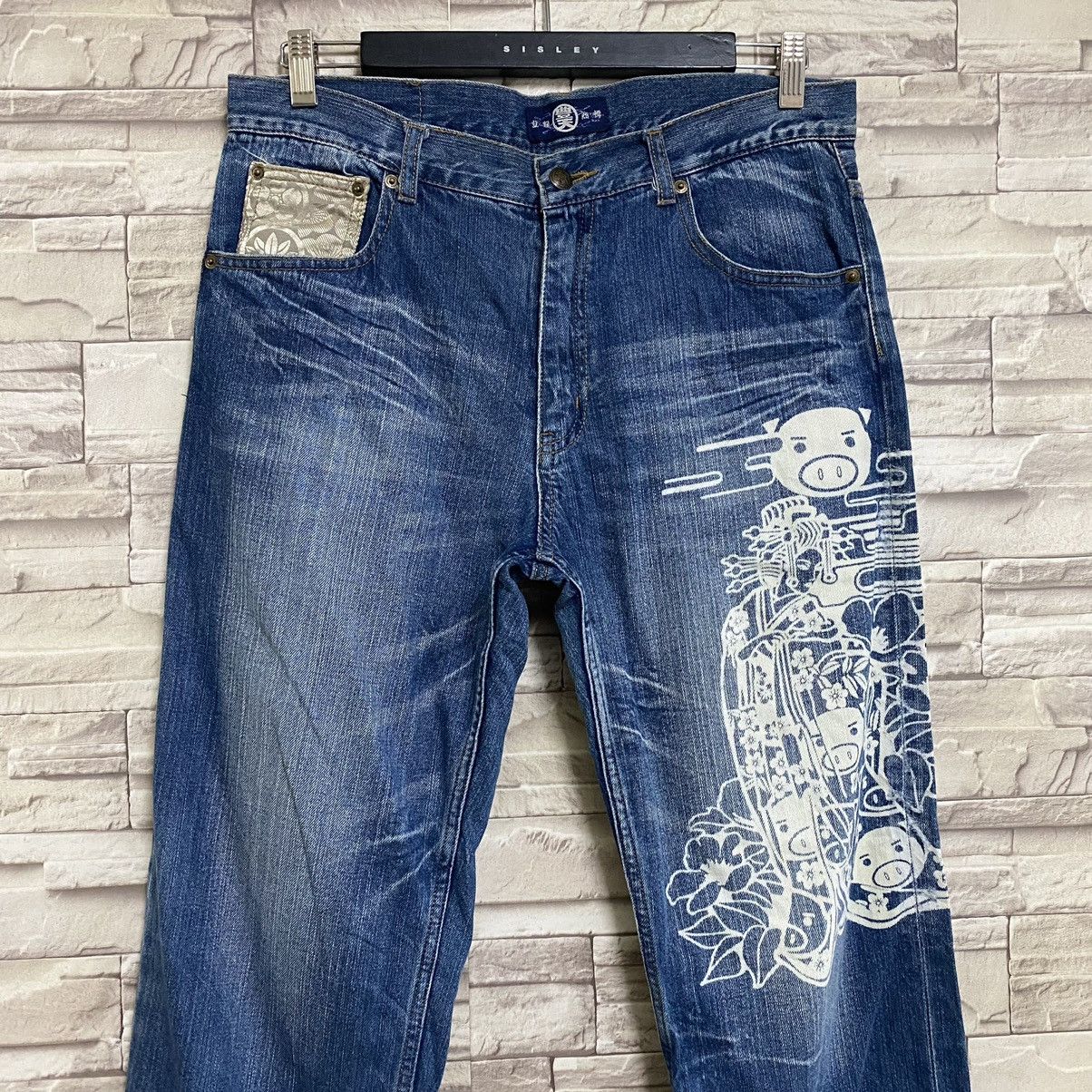 Japanese Brand Japanese Brand BUDEN Denim Piggy Printed Jeans Size US 34 / EU 50 - 5 Thumbnail
