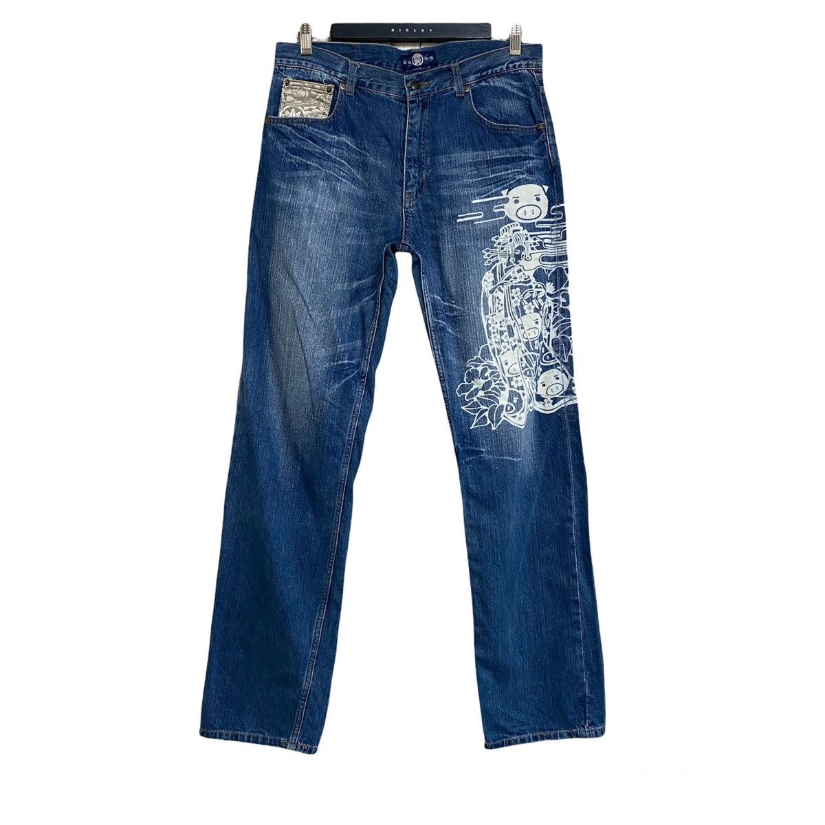Japanese Brand Japanese Brand BUDEN Denim Piggy Printed Jeans Size US 34 / EU 50 - 2 Thumbnail