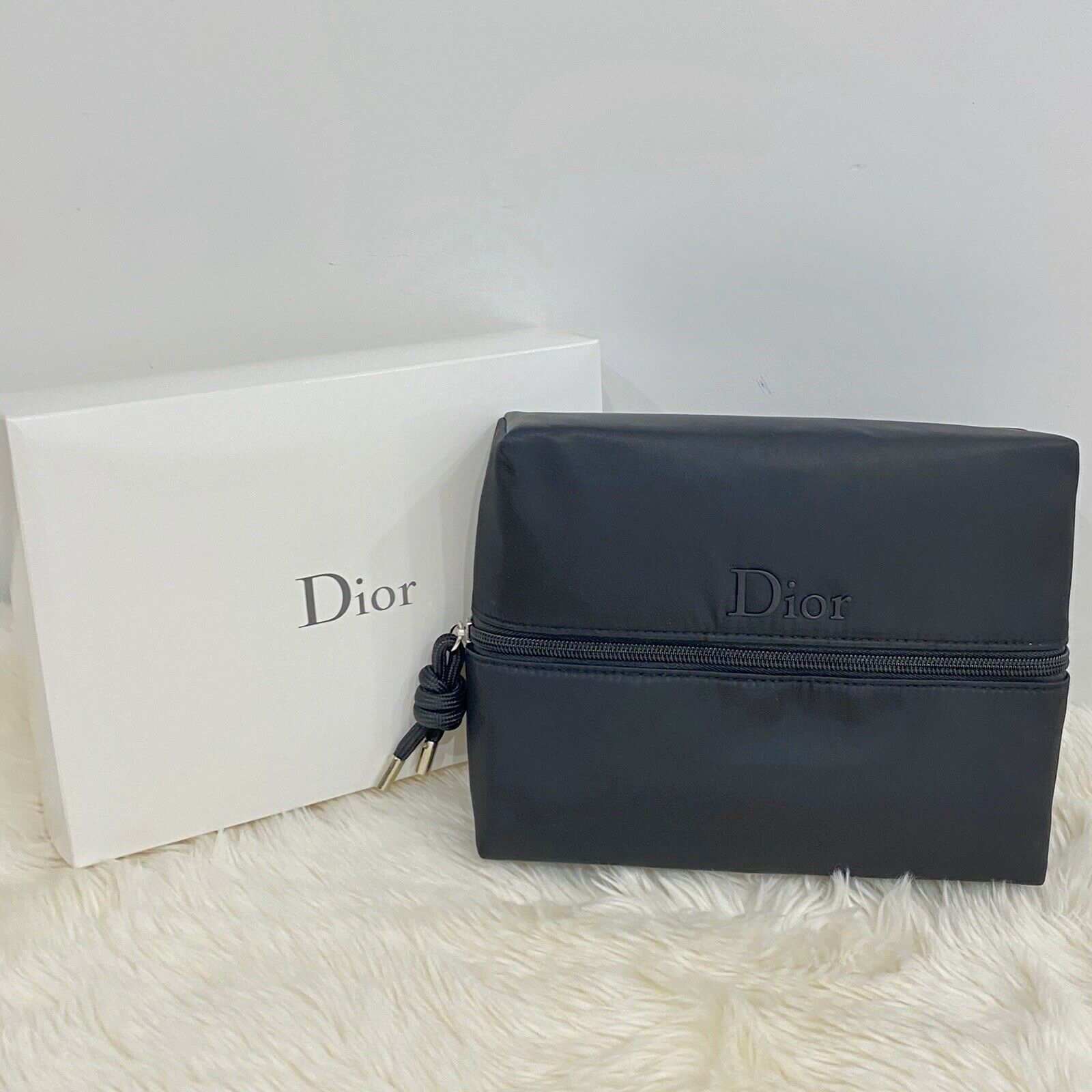 Dior Pouch Shaving Case Dopp Kit Organizer Travel Bag Rare Bee Logo Makeup Case on sale