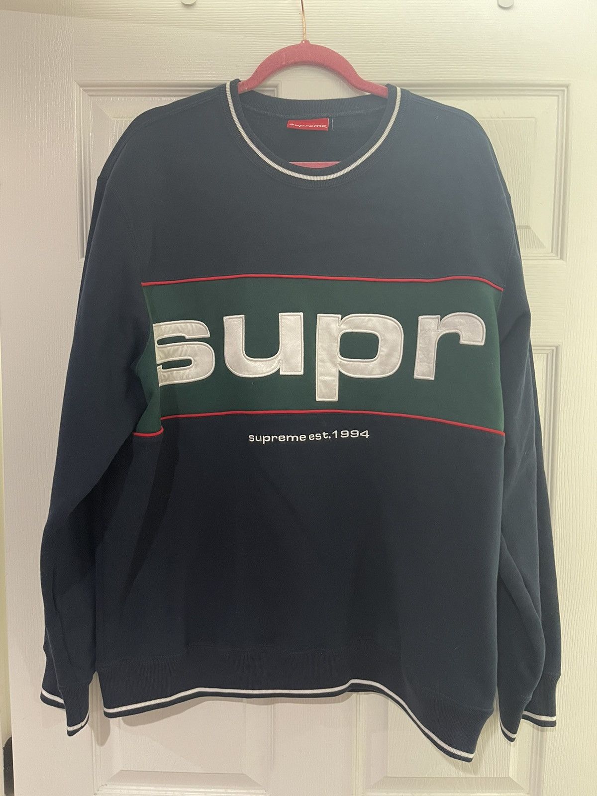Supreme Supreme Piping Crewneck Large | Grailed