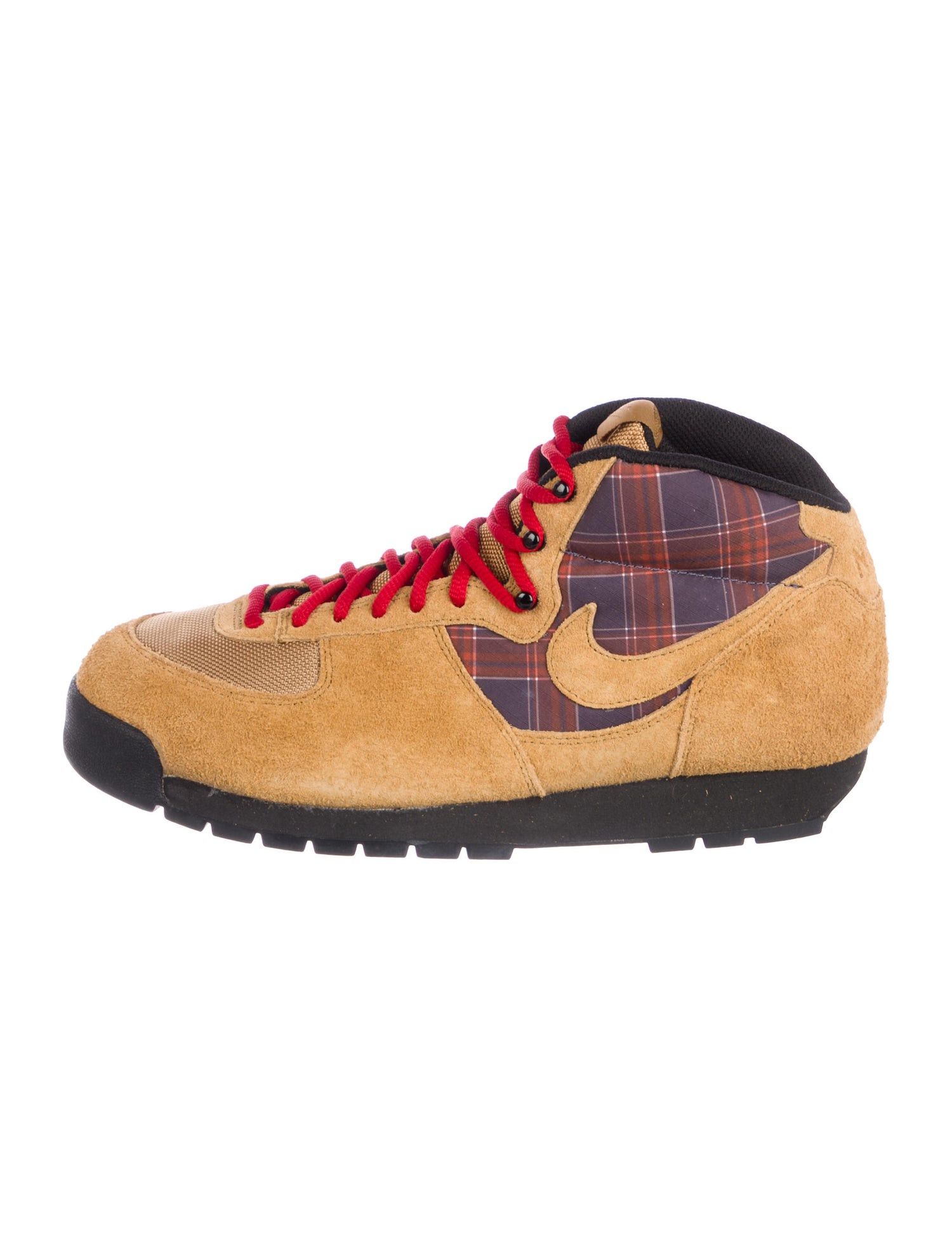 suede plaid hiking boots