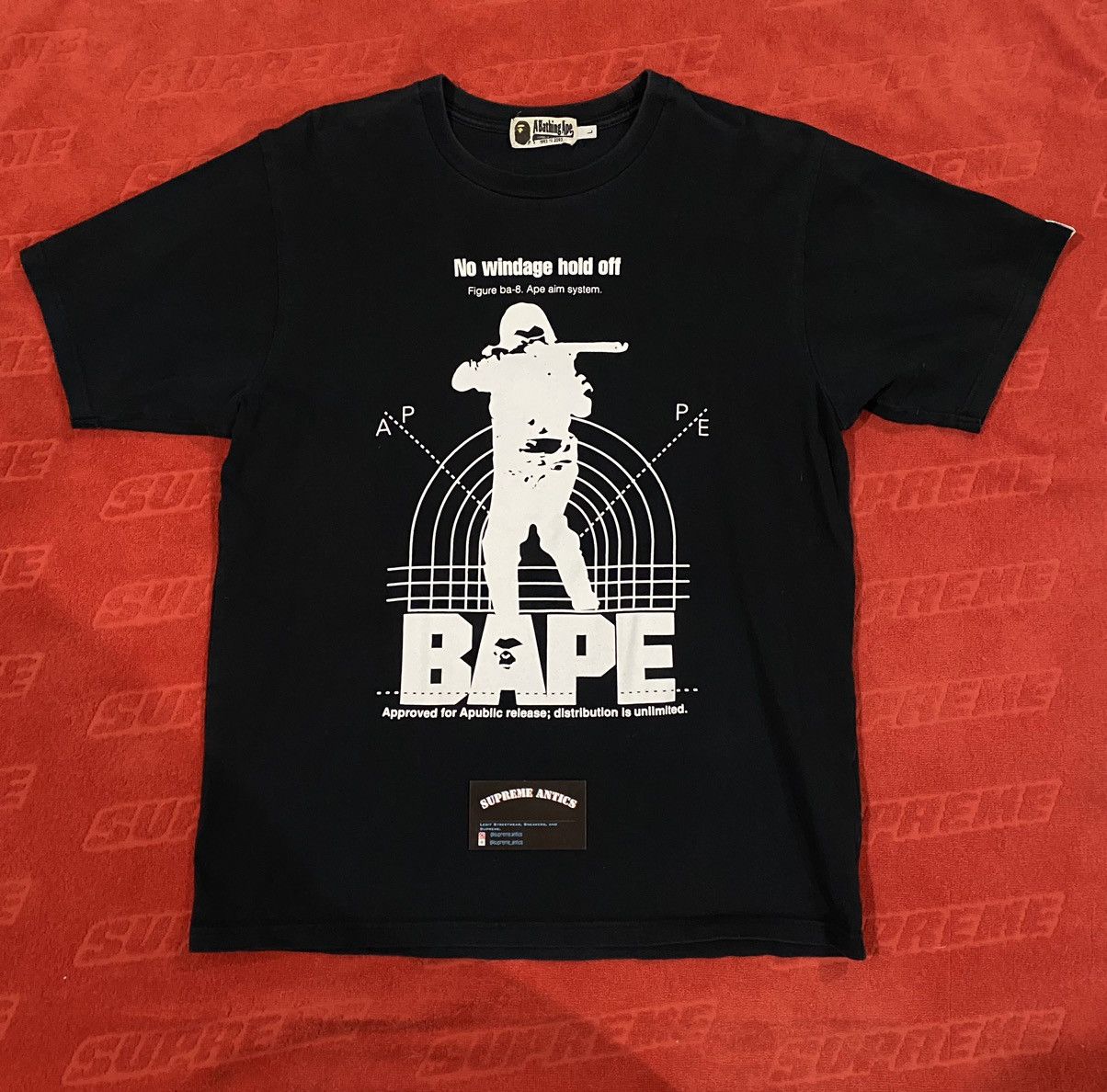 Bape bape sniper spellout logo tee large no windage hold off | Grailed