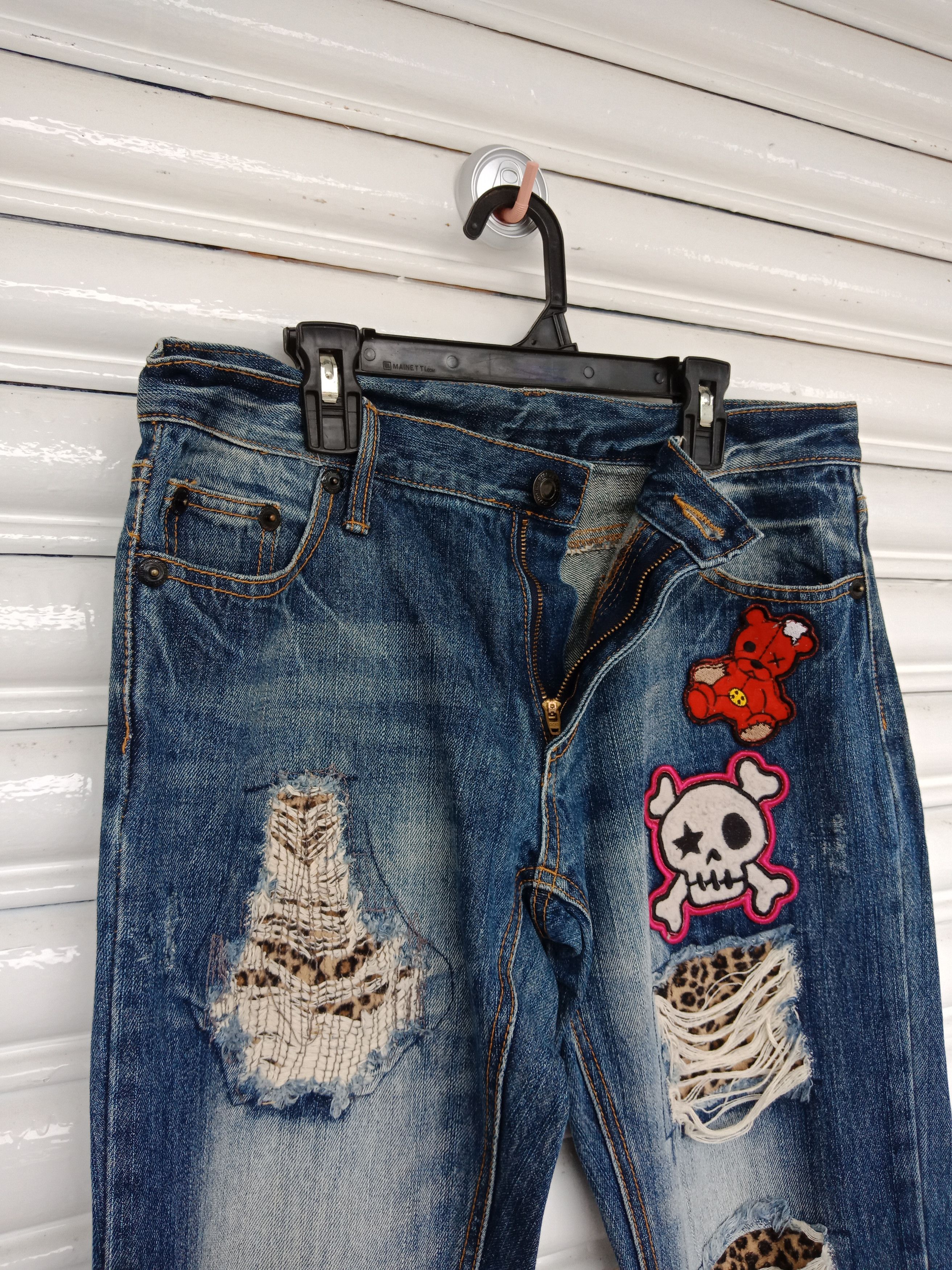 In The Attic Japanese Brand Patches Leopard Distressed Denim Size US 32 / EU 48 - 9 Thumbnail
