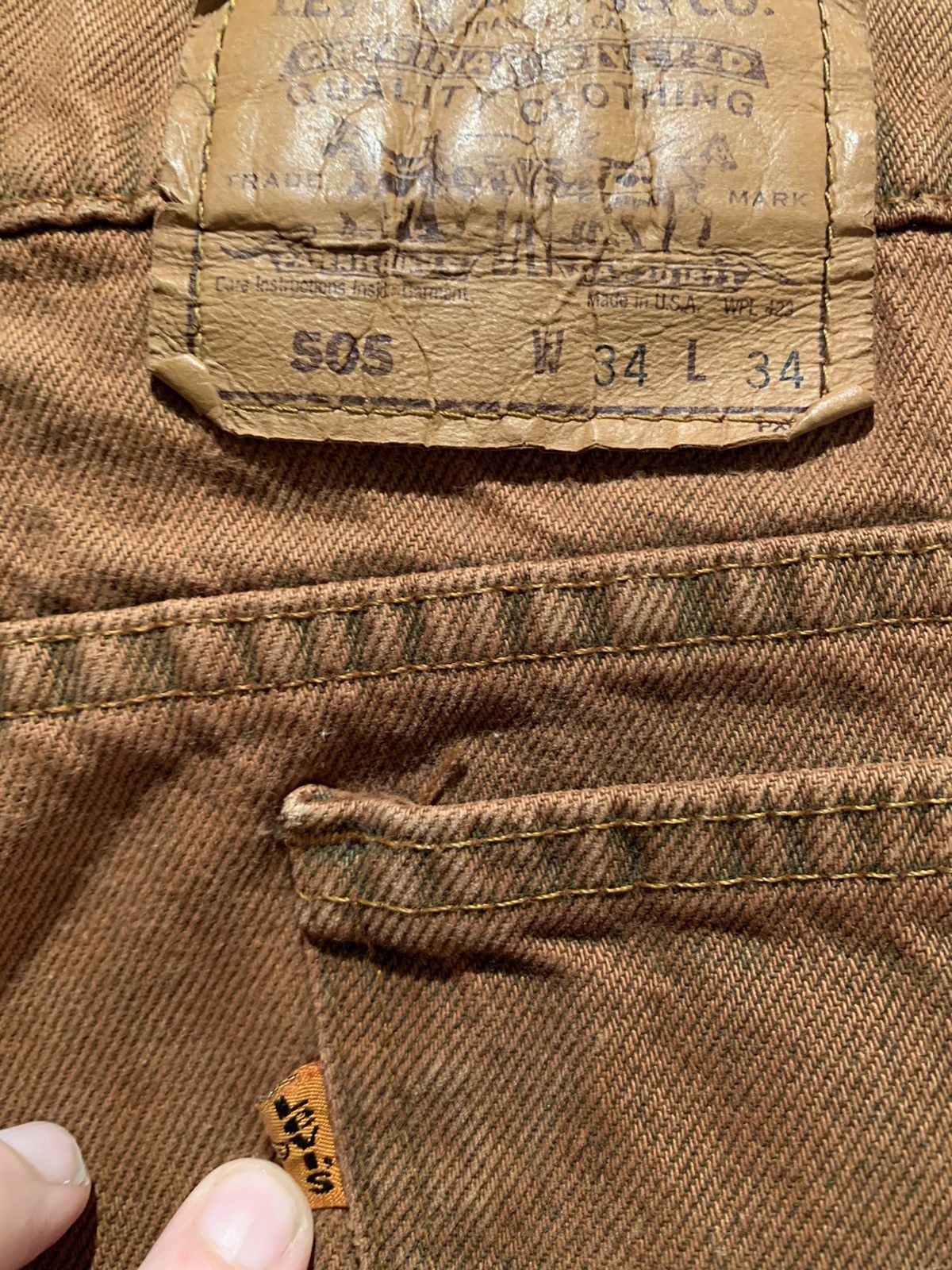 Levi's *RARE* Vintage Levi’s 505 Orange Tab Brown Denim Jeans - 34 Size US 34 / EU 50 - 6 Thumbnail